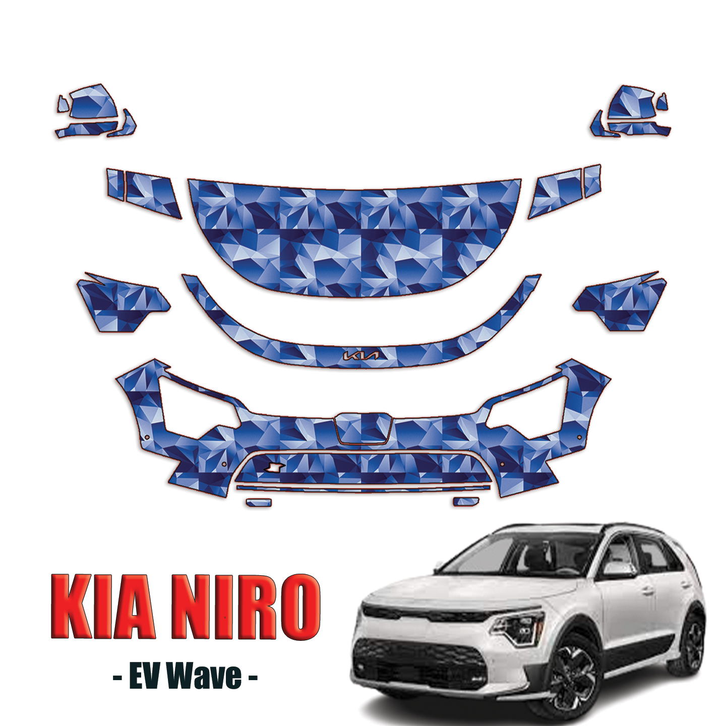 2023-2024 Kia Niro EV Wave Precut Paint Protection PPF Kit – Partial Front