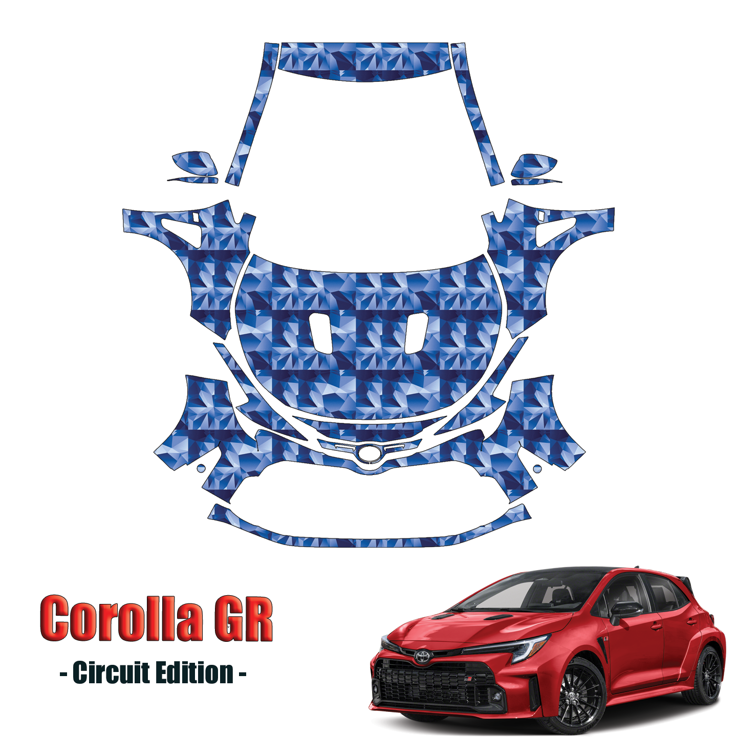 2023-2024 Toyota GR Corolla Precut Paint Protection Kit – Full Front+