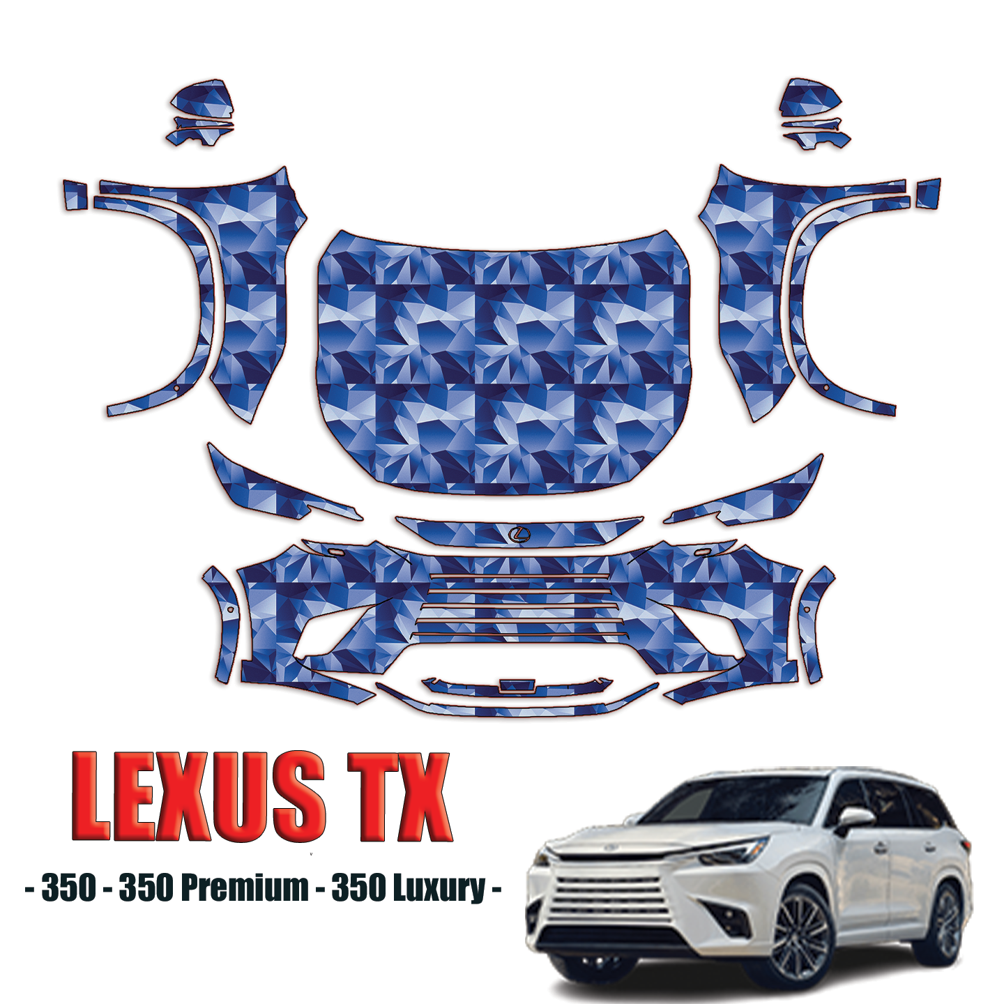 2024-2025 Lexus TX Precut Paint Protection PPF Kit – Full Front