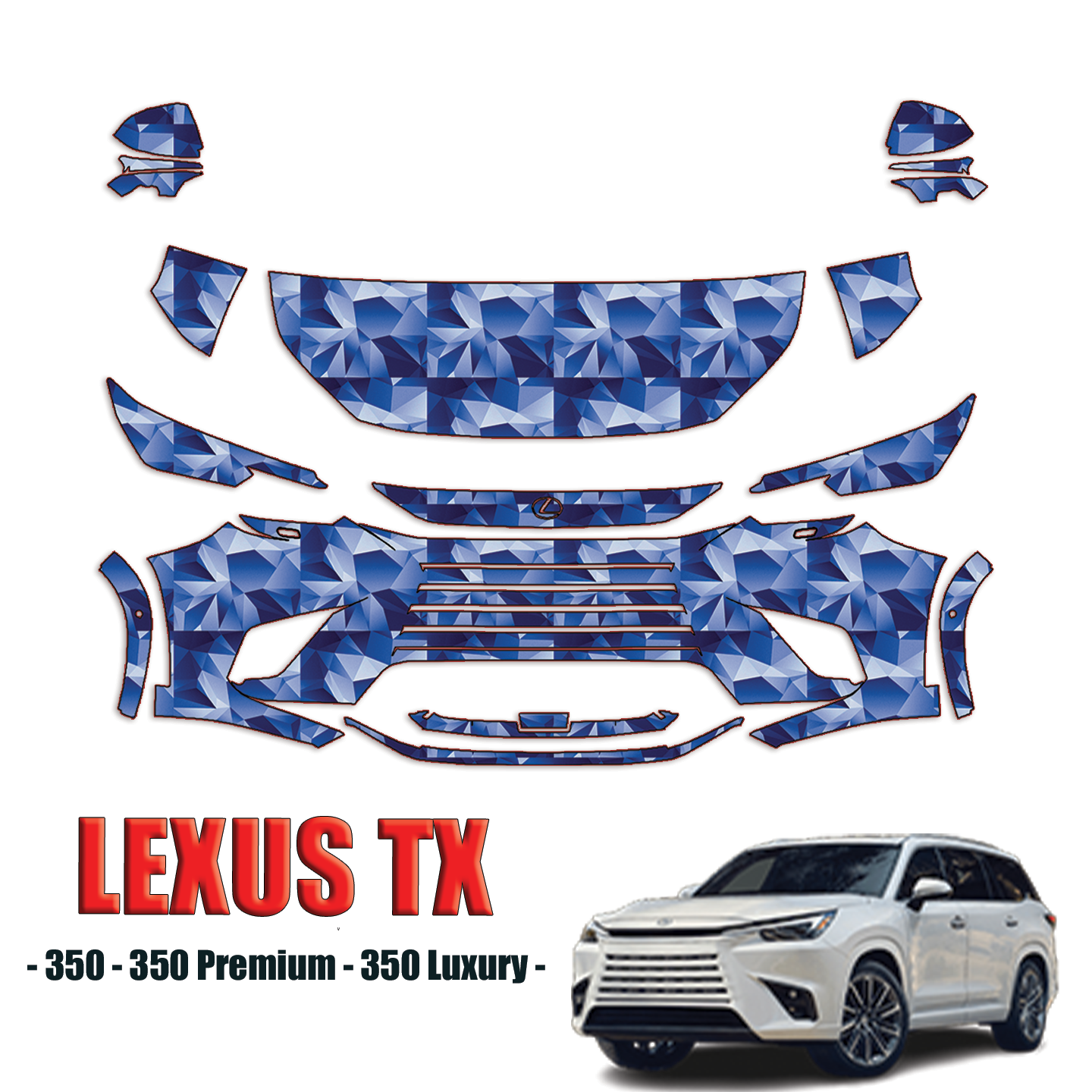 2024-2025 Lexus TX Precut Paint Protection PPF Kit – Partial Front
