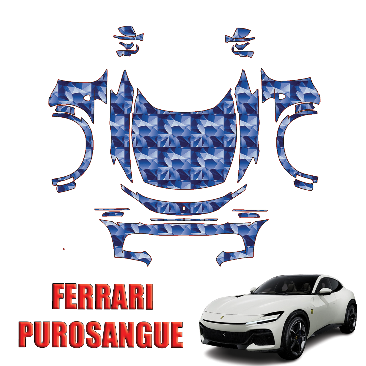 2024-2025 Ferrari Purosangue Precut Paint Protection PPF Kit – Full Front