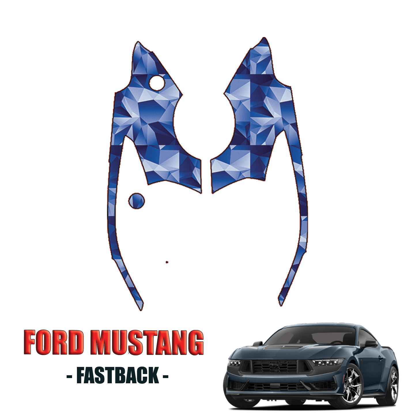 2024-2025 Ford Mustang Fastback Precut Paint Protection PPF Kit – Quarter Panels