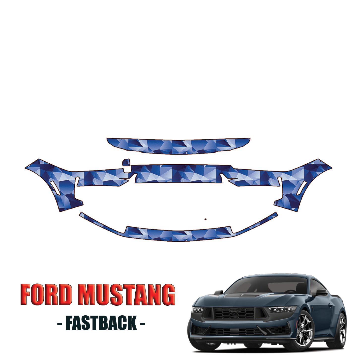 2024-2025 Ford Mustang Fastback Precut Paint Protection Kit – Front Bumper