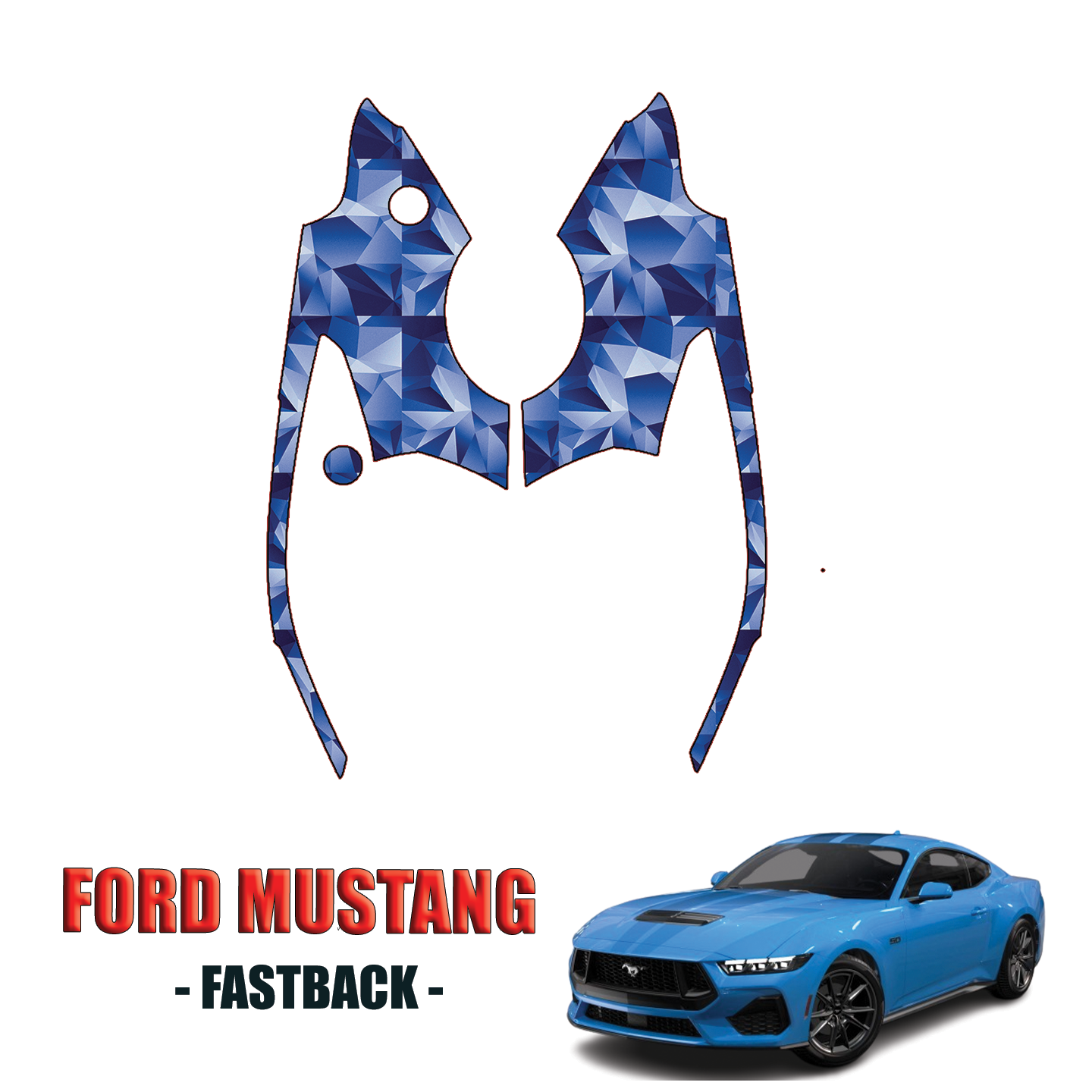 2024-2025 Ford Mustang Fastback Precut Paint Protection PPF Kit – Quarter Panels