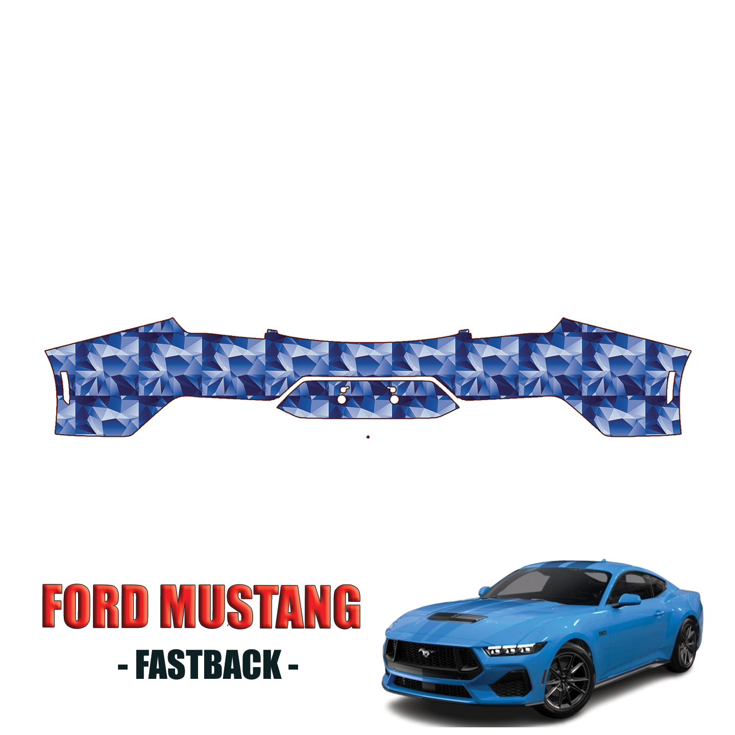2024-2025 Ford Mustang Fastback Precut Paint Protection PPF Kit – Rear Bumper