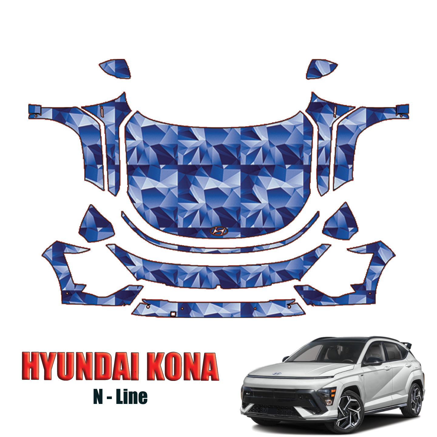 2024-2025 Hyundai Kona N-Line Precut Paint Protection PPF Kit – Full Front