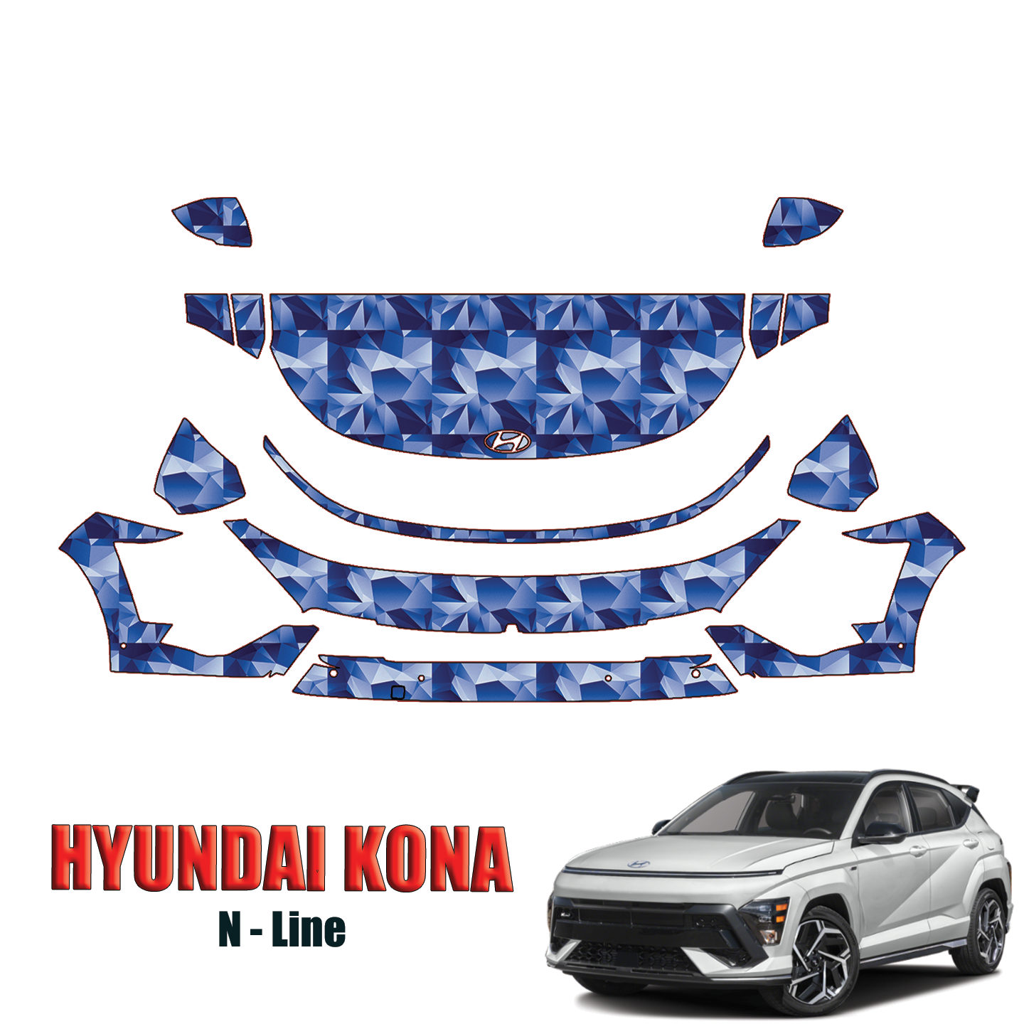 2024-2025 Hyundai Kona N-Line Precut Paint Protection PPF Kit – Partial Front