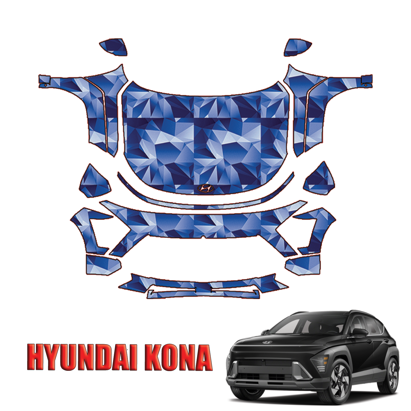 2024 Hyundai Kona Precut Paint Protection PPF Kit – Full Front
