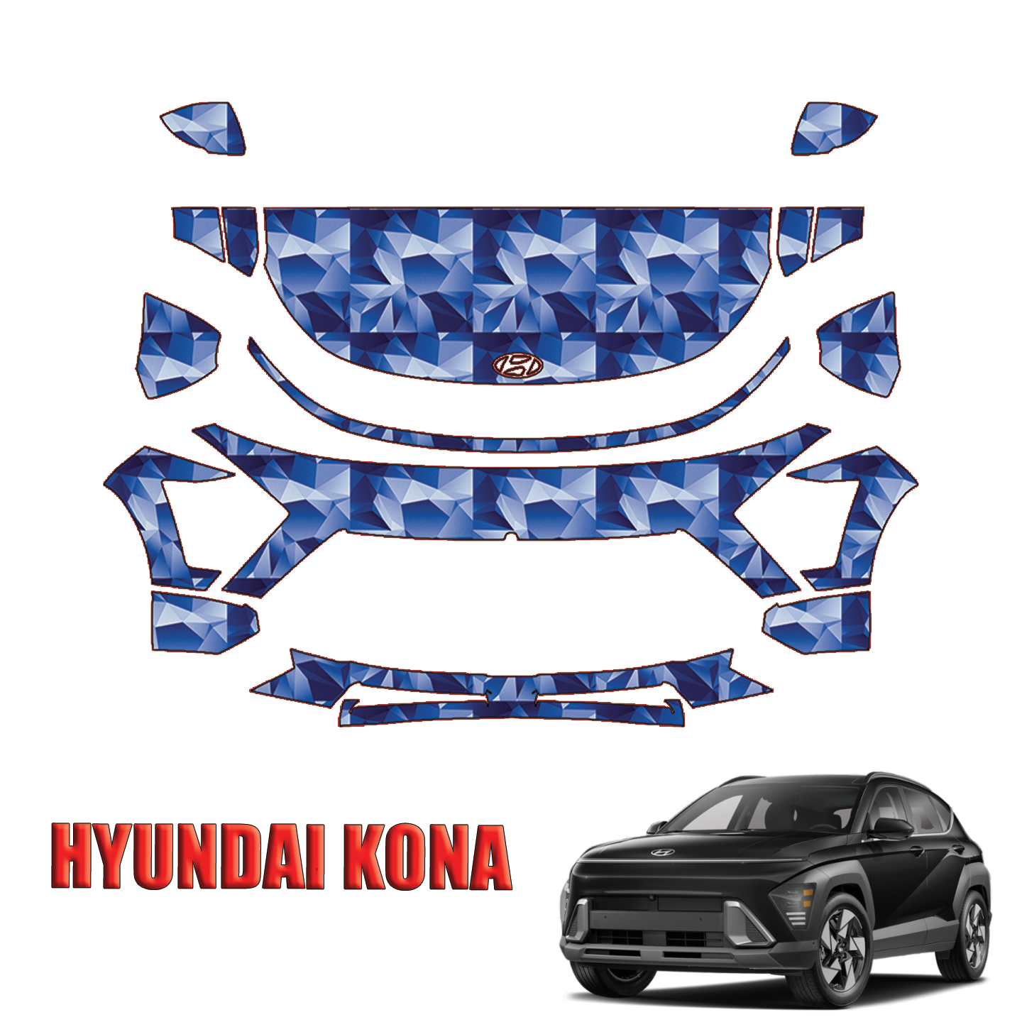 2024-2025 Hyundai Kona Precut Paint Protection PPF Kit – Partial Front