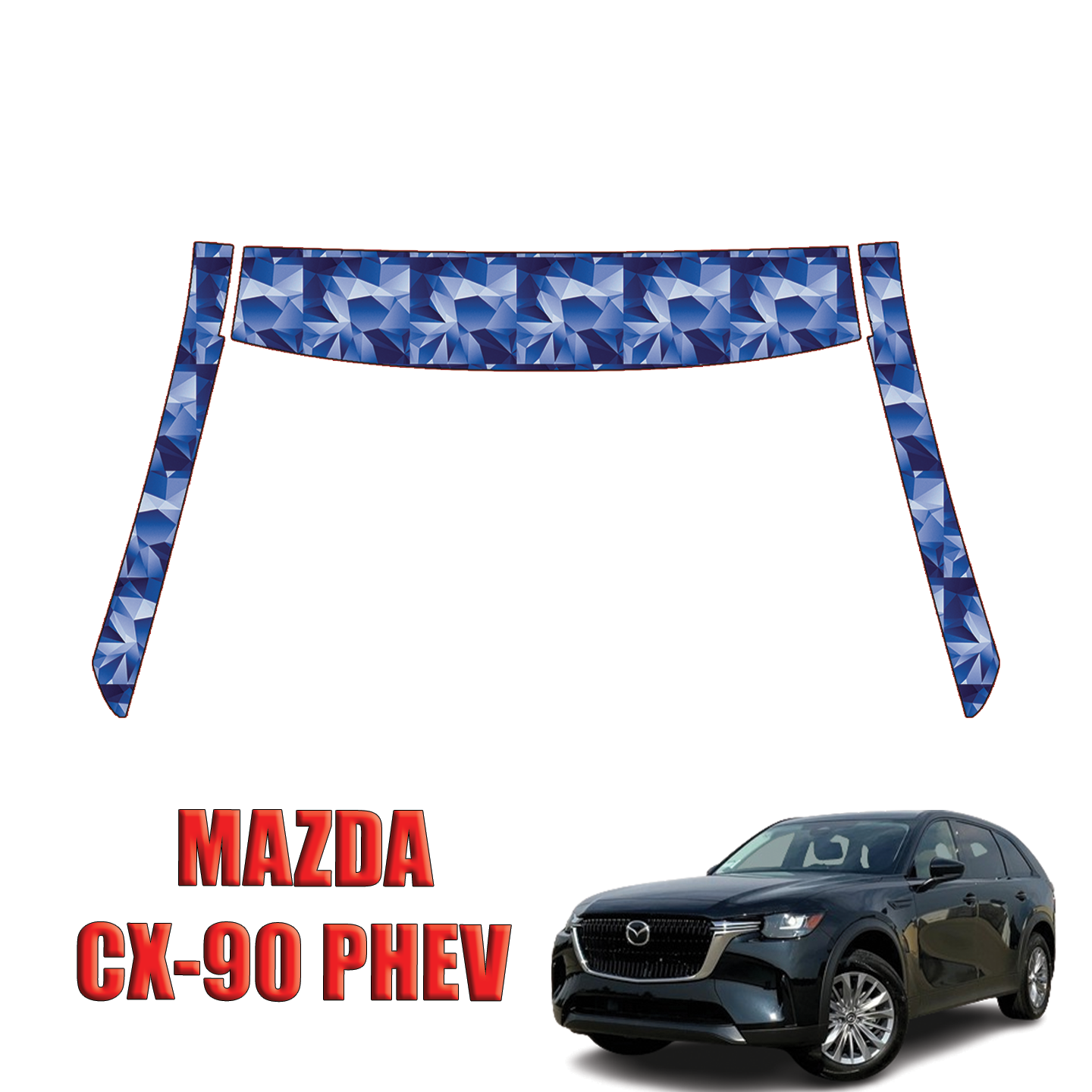 2024-2025 Mazda CX-90 PHEV Precut Paint Protection PPF Kit – A Pillars + Roof Top