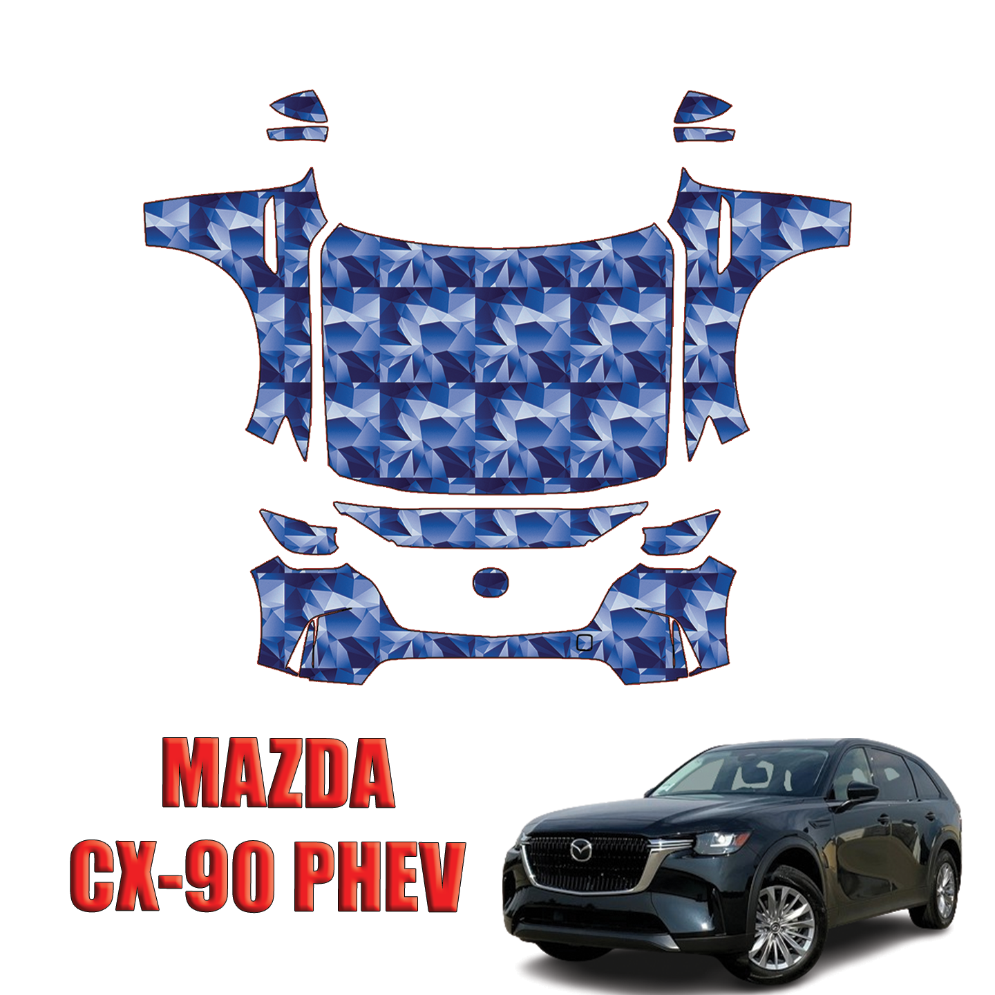 2024-2025 Mazda CX90 PHEV Precut Paint Protection PPF Kit – Full Front