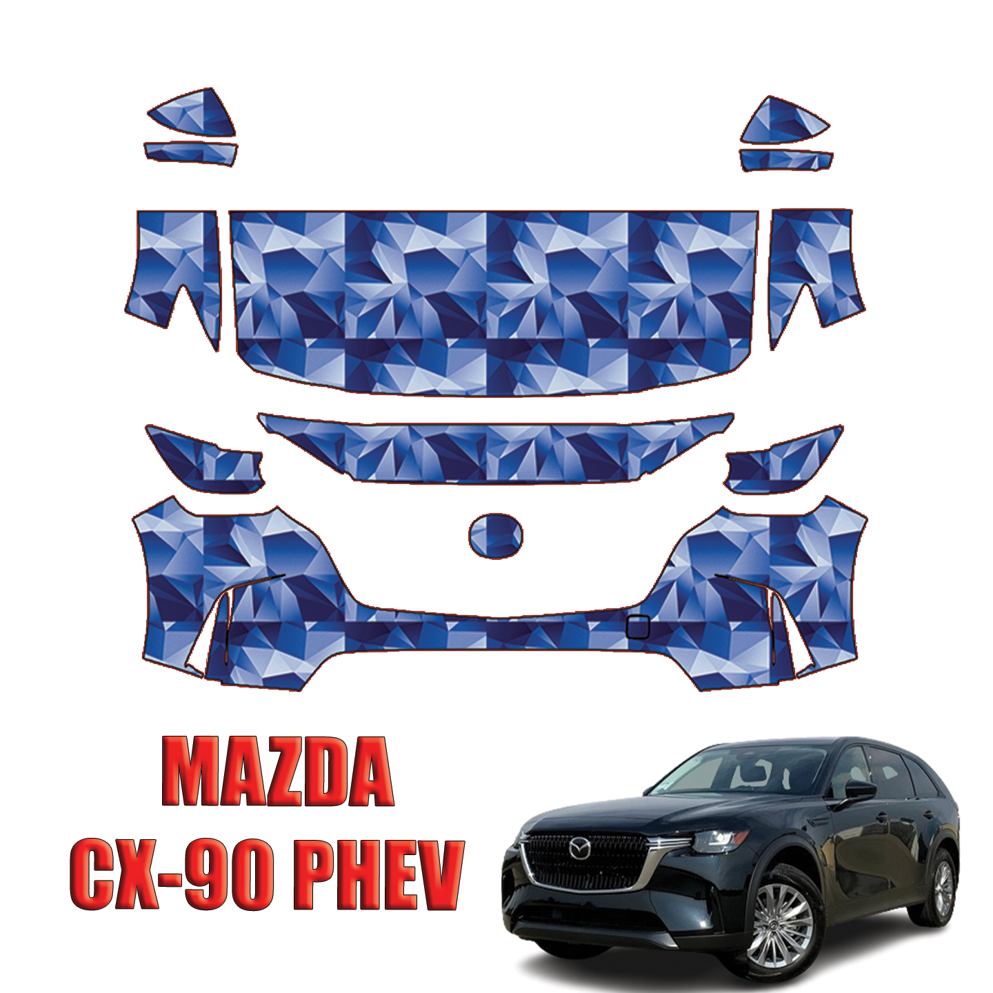2024-2025 Mazda CX-90 PHEV Precut Paint Protection PPF Kit – Partial Front