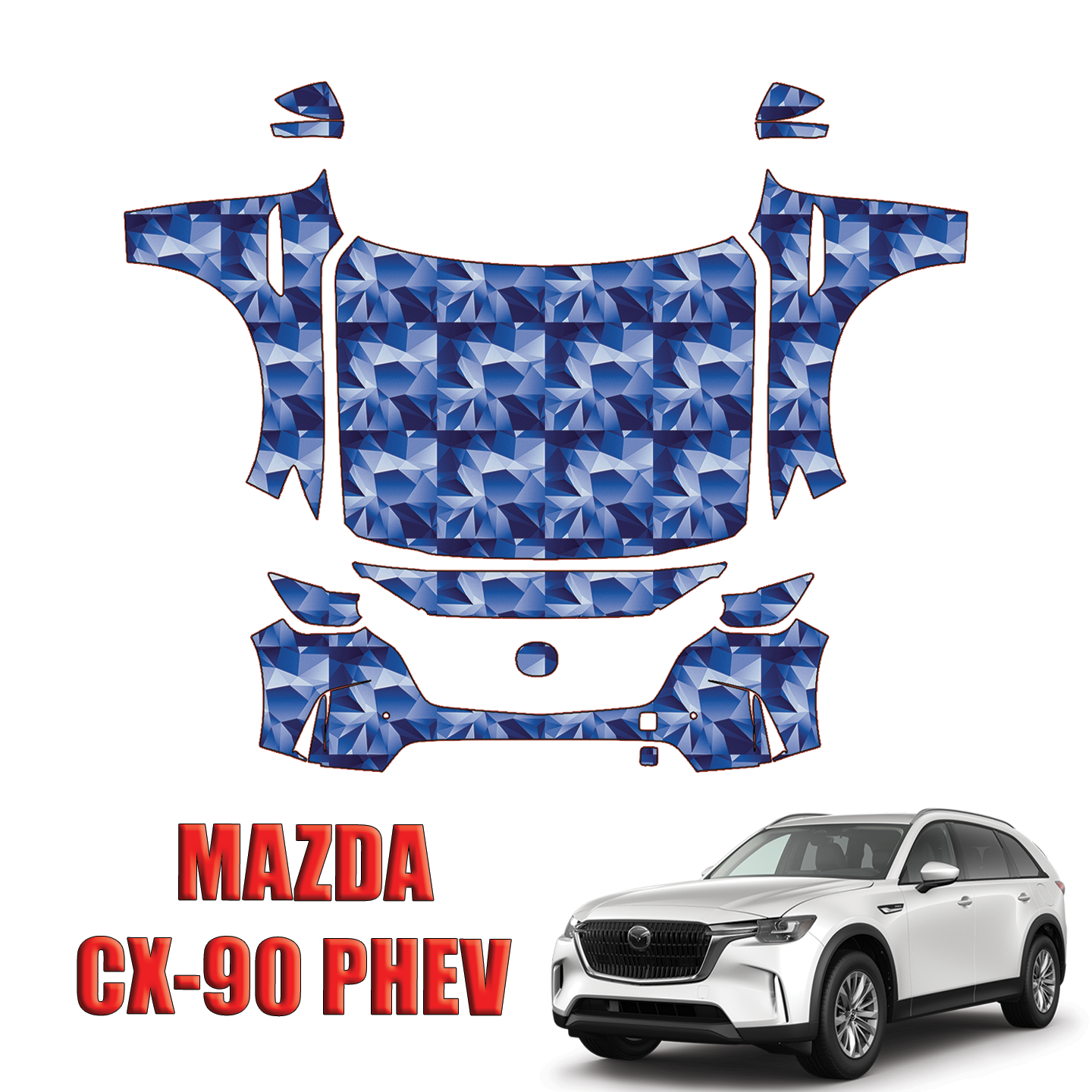 2024-2025 Mazda CX90 PHEV Precut Paint Protection PPF Kit – Full Front