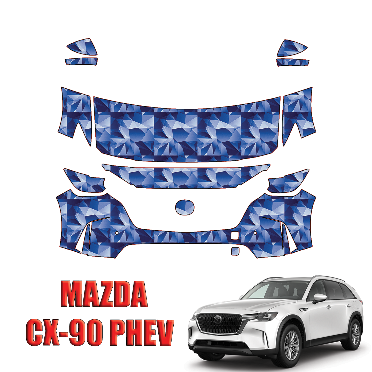 2024-2025 Mazda CX90 PHEV Precut Paint Protection PPF Kit – Partial Front
