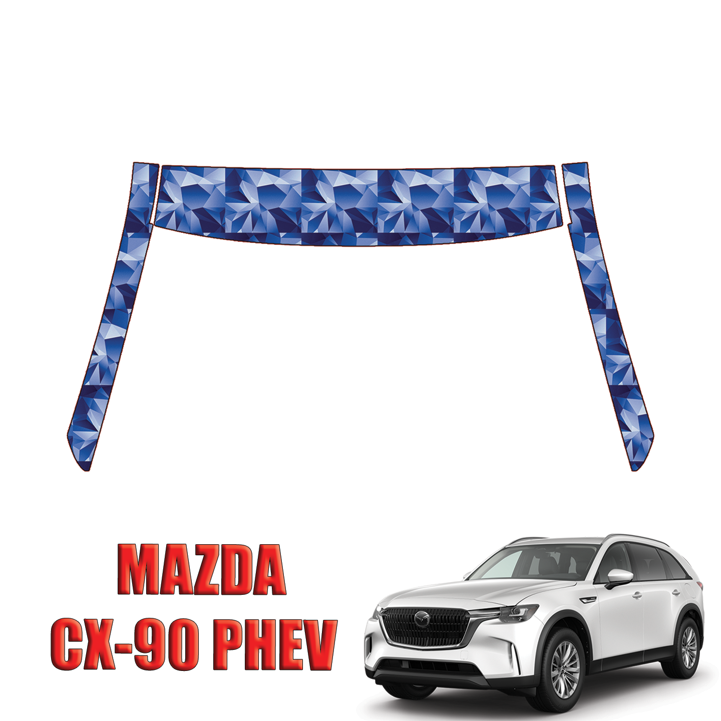 2024-2025 Mazda CX-90 PHEV Precut Paint Protection PPF Kit – A Pillars + Roof Top