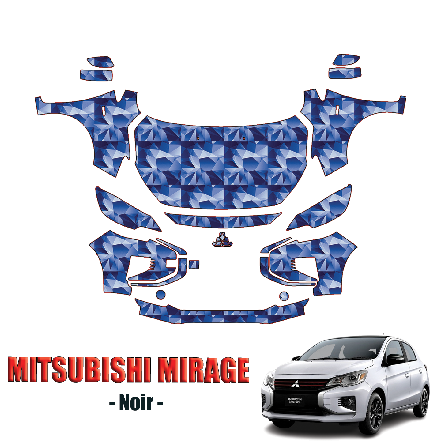 2024-2025 Mitsubishi Mirage Noir Precut Paint Protection PPF Kit – Full Front