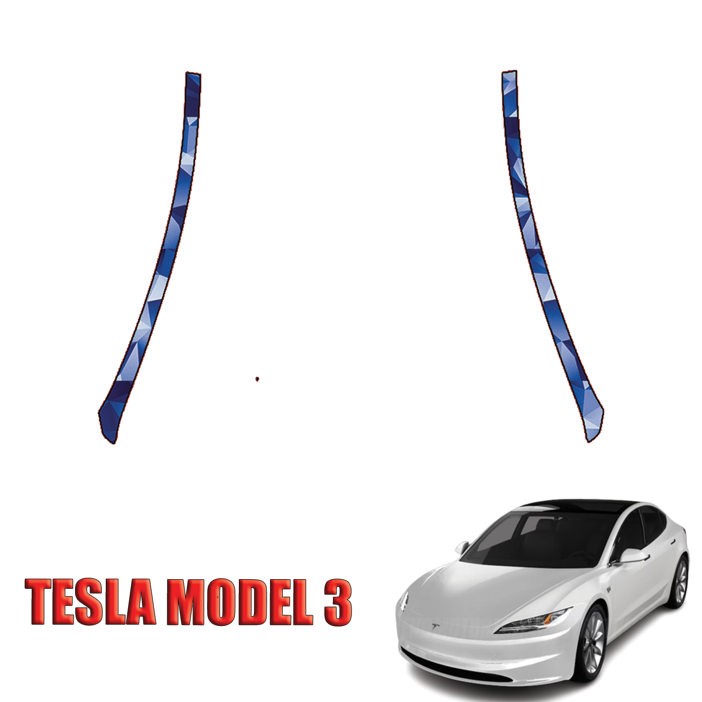 2024-2025 Tesla Model 3 Precut Paint Protection Kit – Long A Pillars