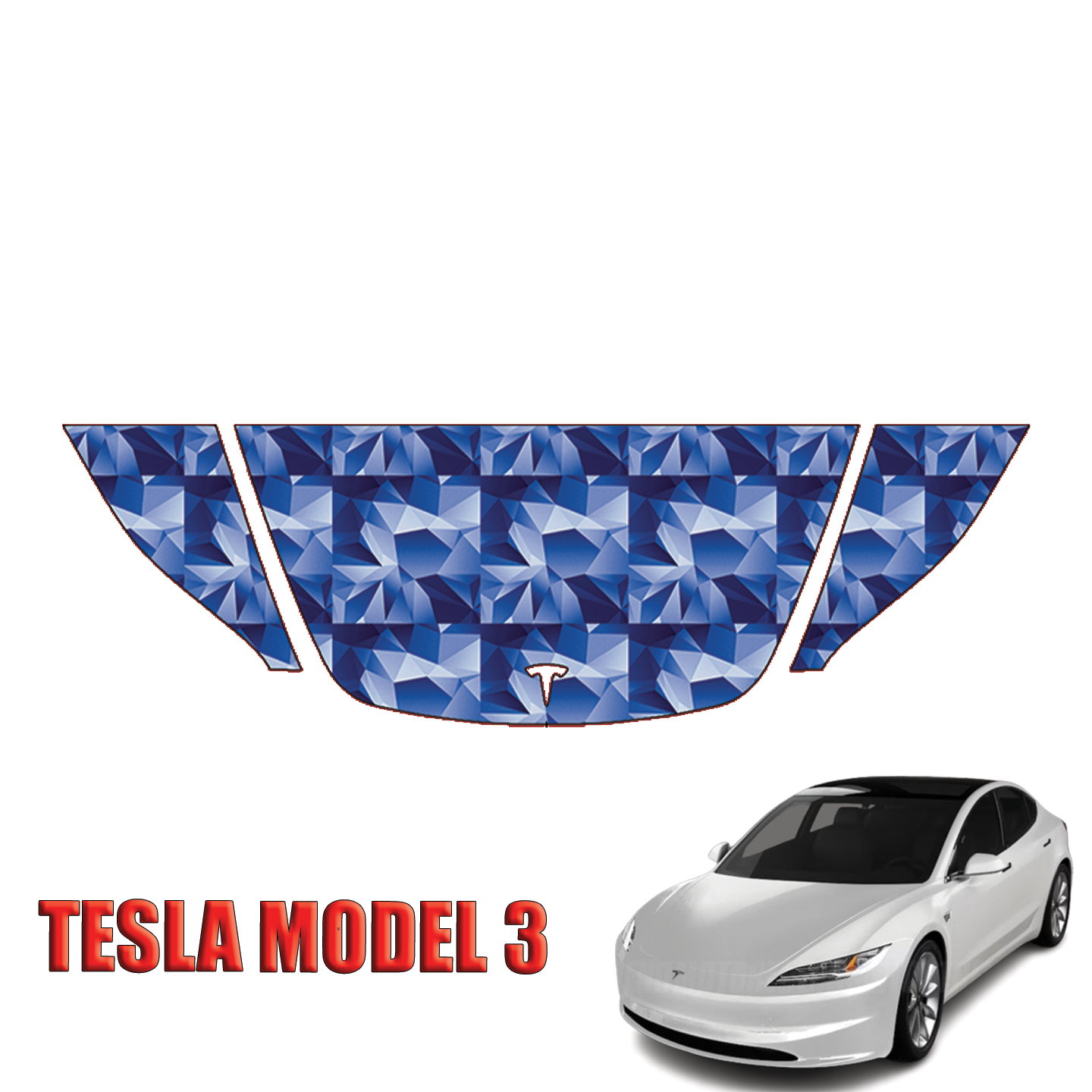 2024-2025 Tesla Model 3 Precut Paint Protection Kit – Partial Hood+