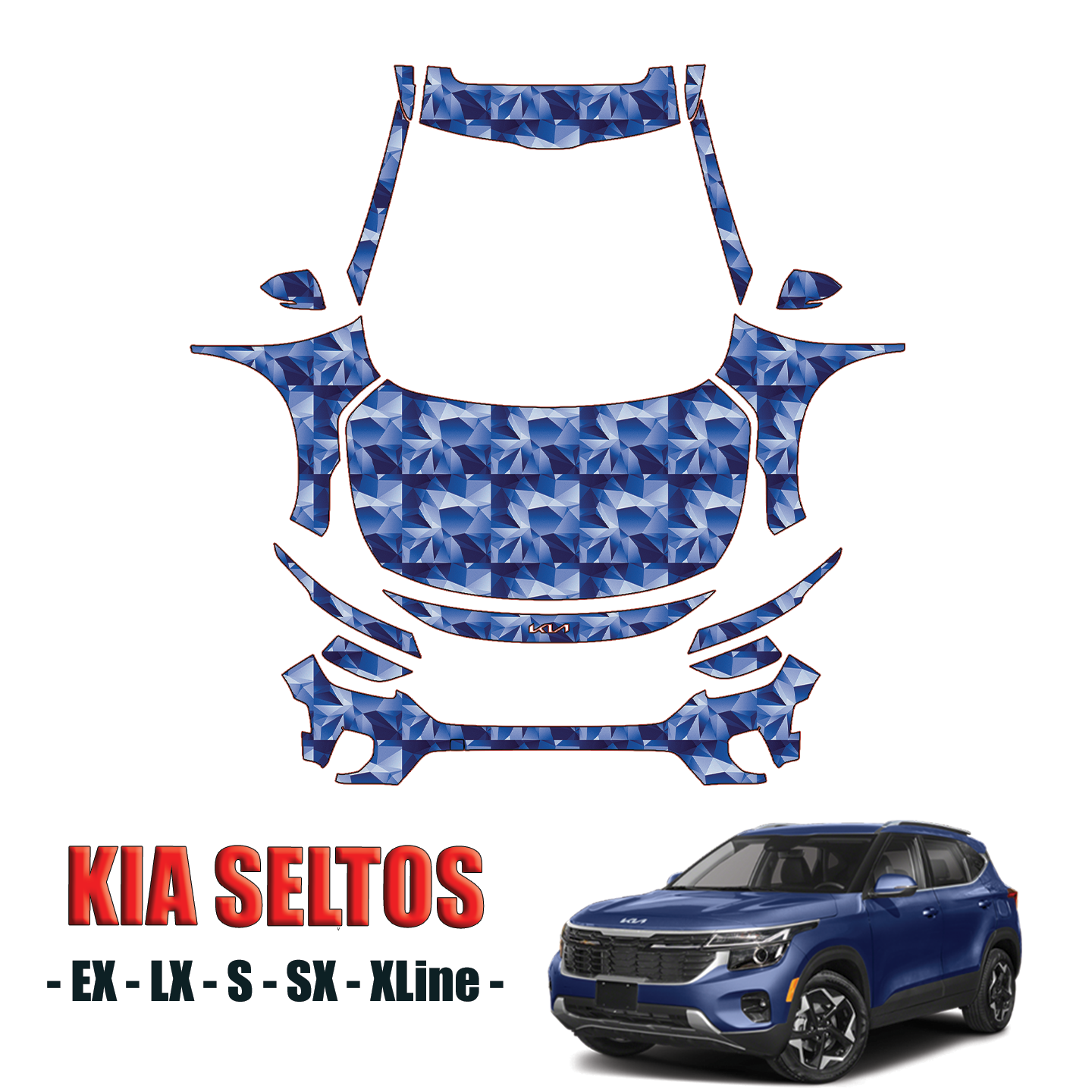 2024-2025 Kia Seltos Precut Paint Protection PPF Kit – Full Front + A Pillars