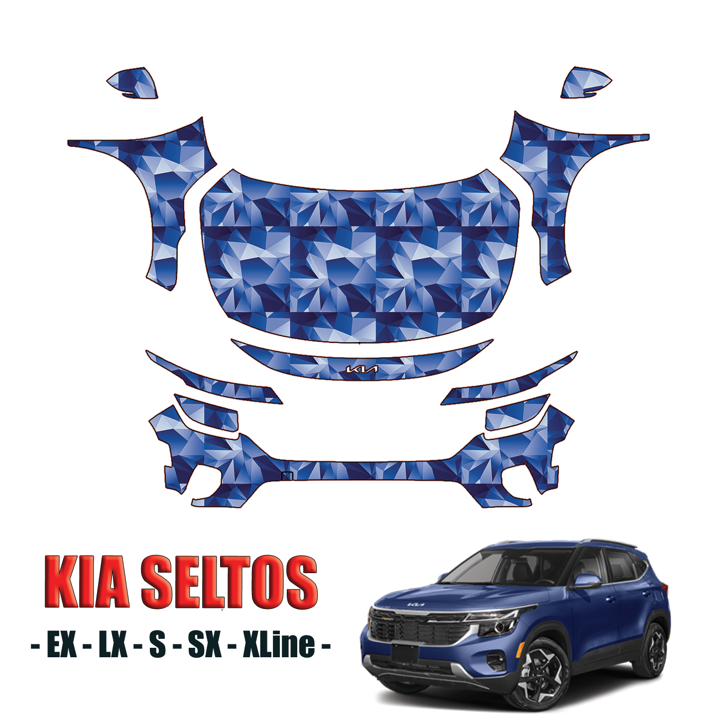 2024-2025 Kia Seltos Precut Paint Protection PPF Kit – Full Front