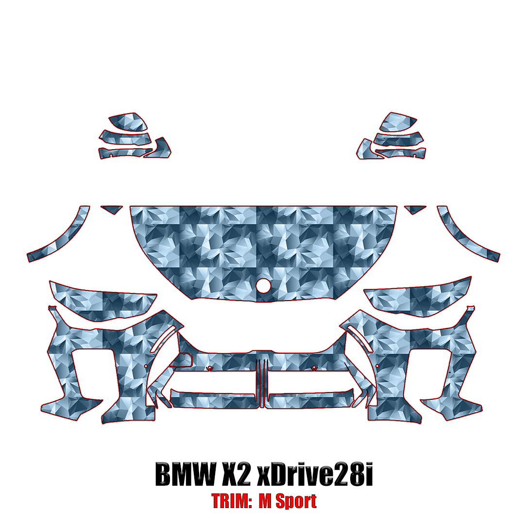 2024-2025 BMW X2 xDrive28i M Sport Precut Paint Protection Kit – Partial Front