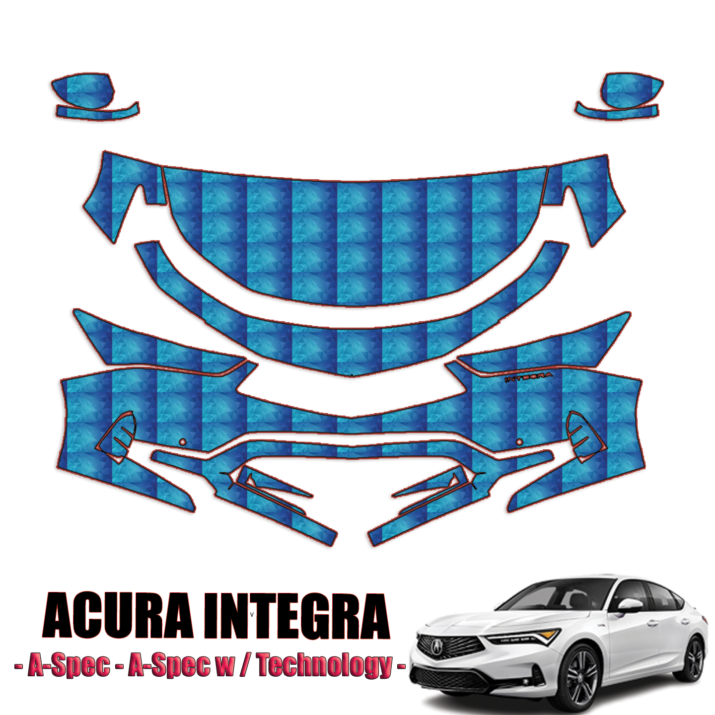 2023-2024 Acura Integra A-Spec, A-Spec w/Technology Pre Cut Paint Protection PPF Kit – Partial Front