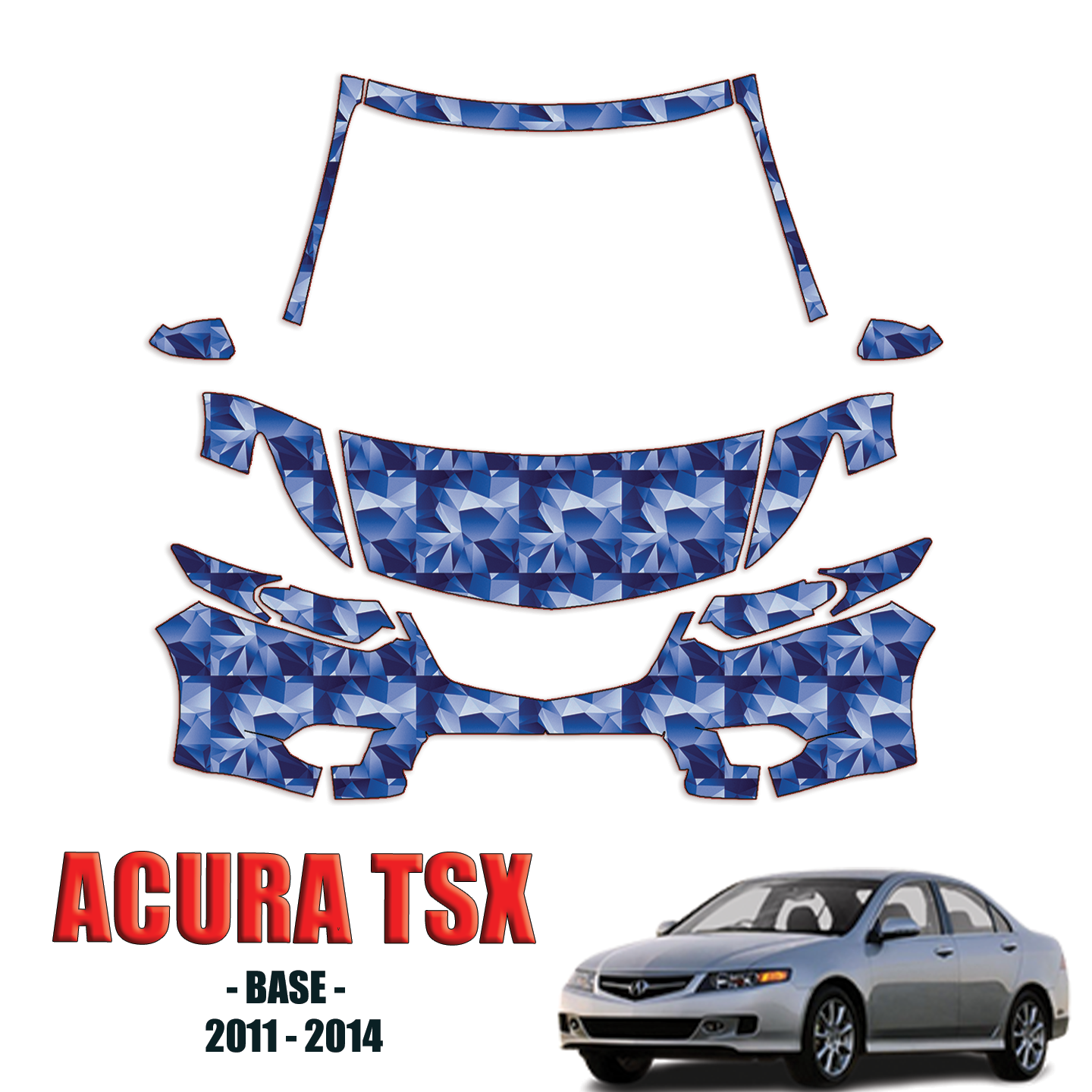 2011-2014 Acura TSX Sedan Precut Paint Protection PPF Kit – Partial Front+