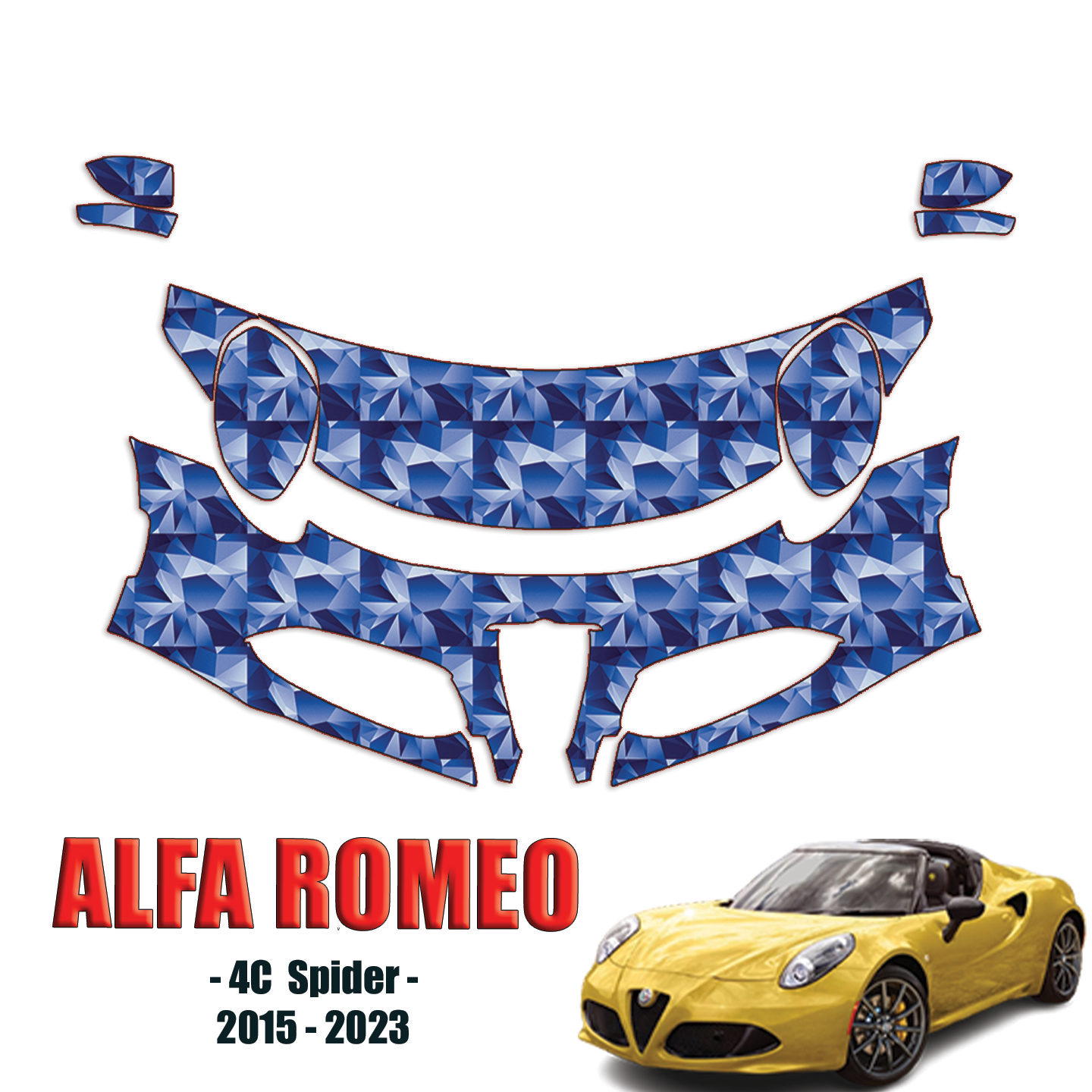 2015-2024 Alfa Romeo 4C Spider Precut Paint Protection Kit – Partial Front