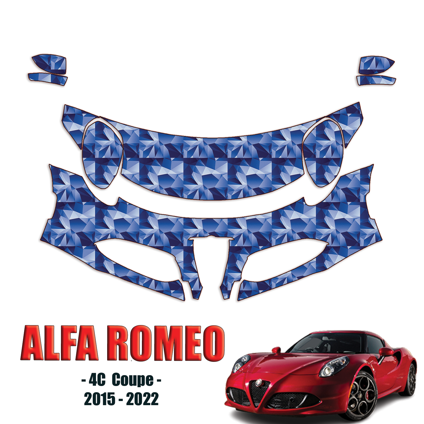 2015-2022 Alfa Romeo 4C Coupe Precut Paint Protection Kit – Partial Front