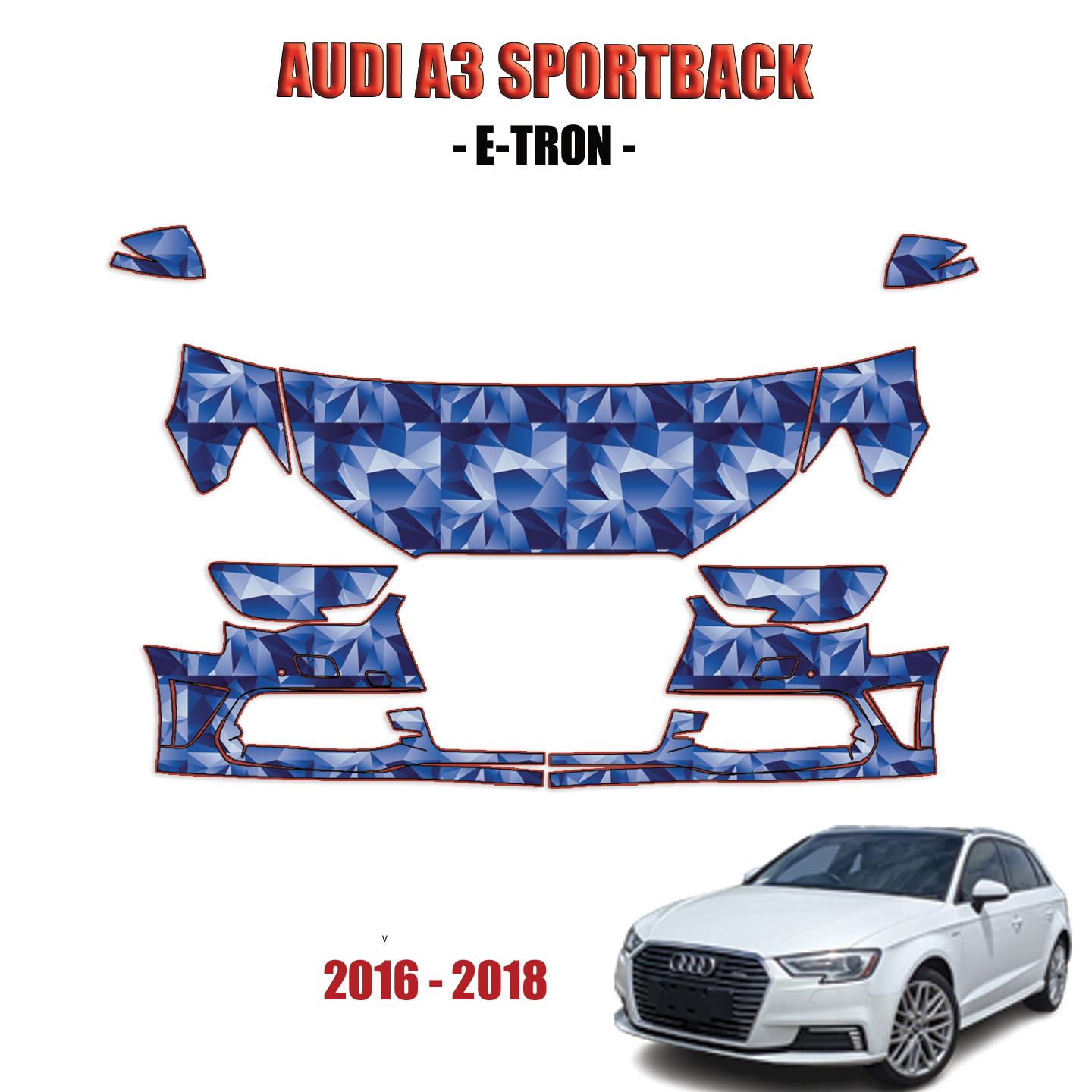2016 Audi A3 Precut Paint Protection PPF Kit – Partial Front
