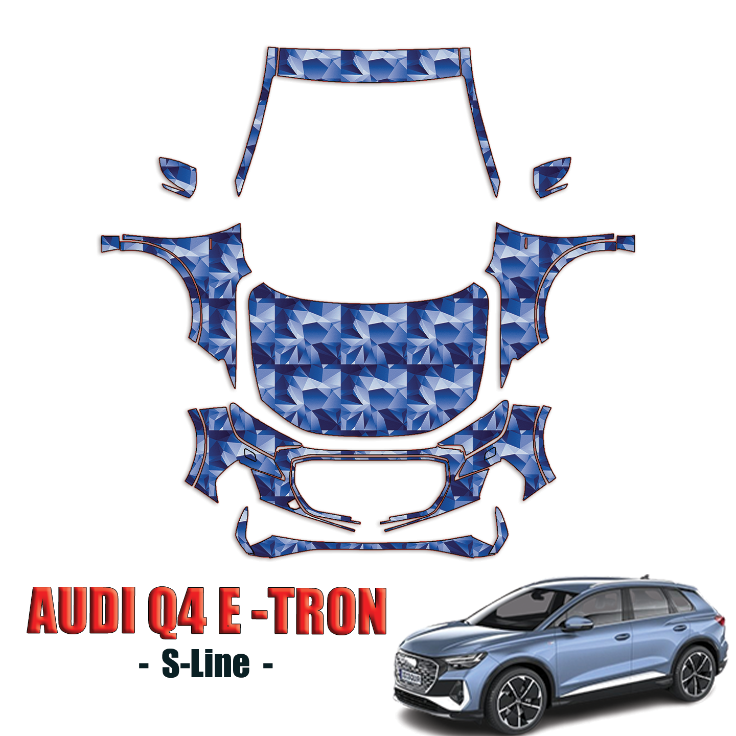2023 Audi Q4 E-Tron S-Line Precut Paint Protection Kit – Full Front+