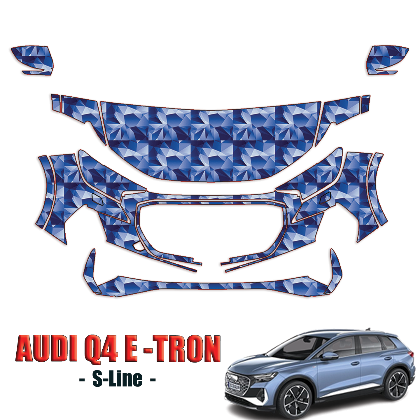 2022 Audi Q4 E-Tron Precut Paint Protection Kit – Partial Front