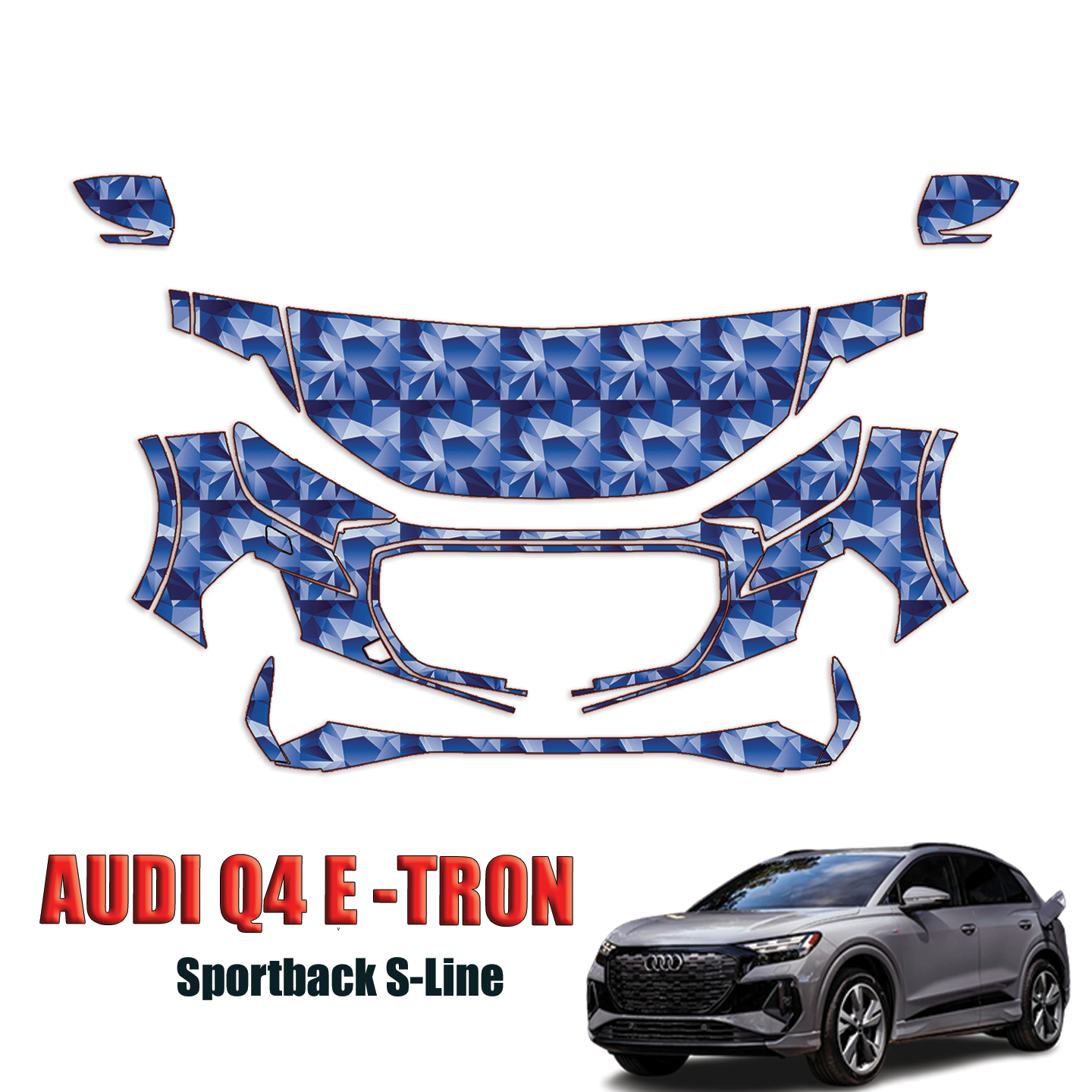 2023 Audi Q4 E-Tron Sportback Precut Paint Protection Kit – Partial Front