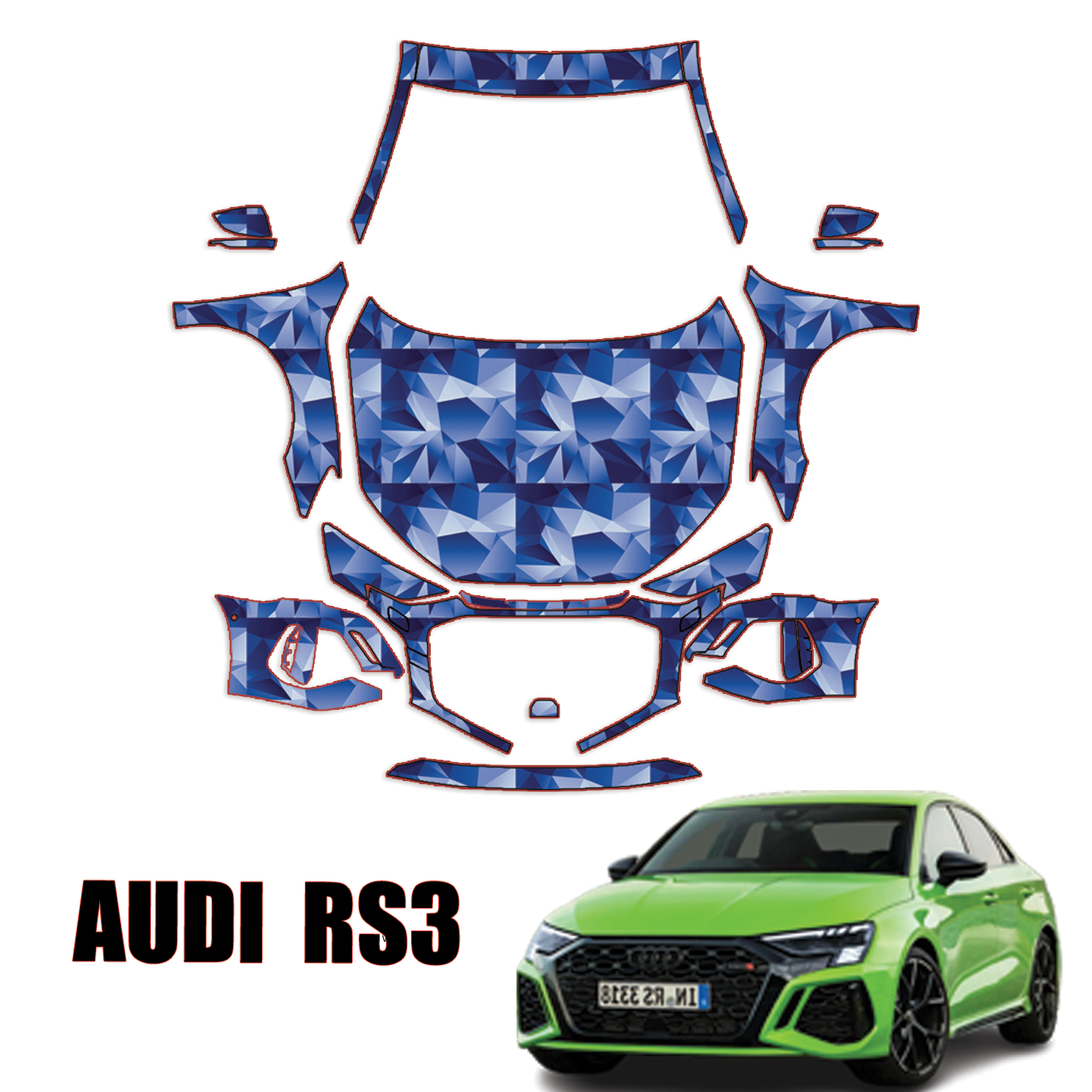2022-2024 Audi RS3 Precut Paint Protection Kit – Full Front + A Pillars + Rooftop