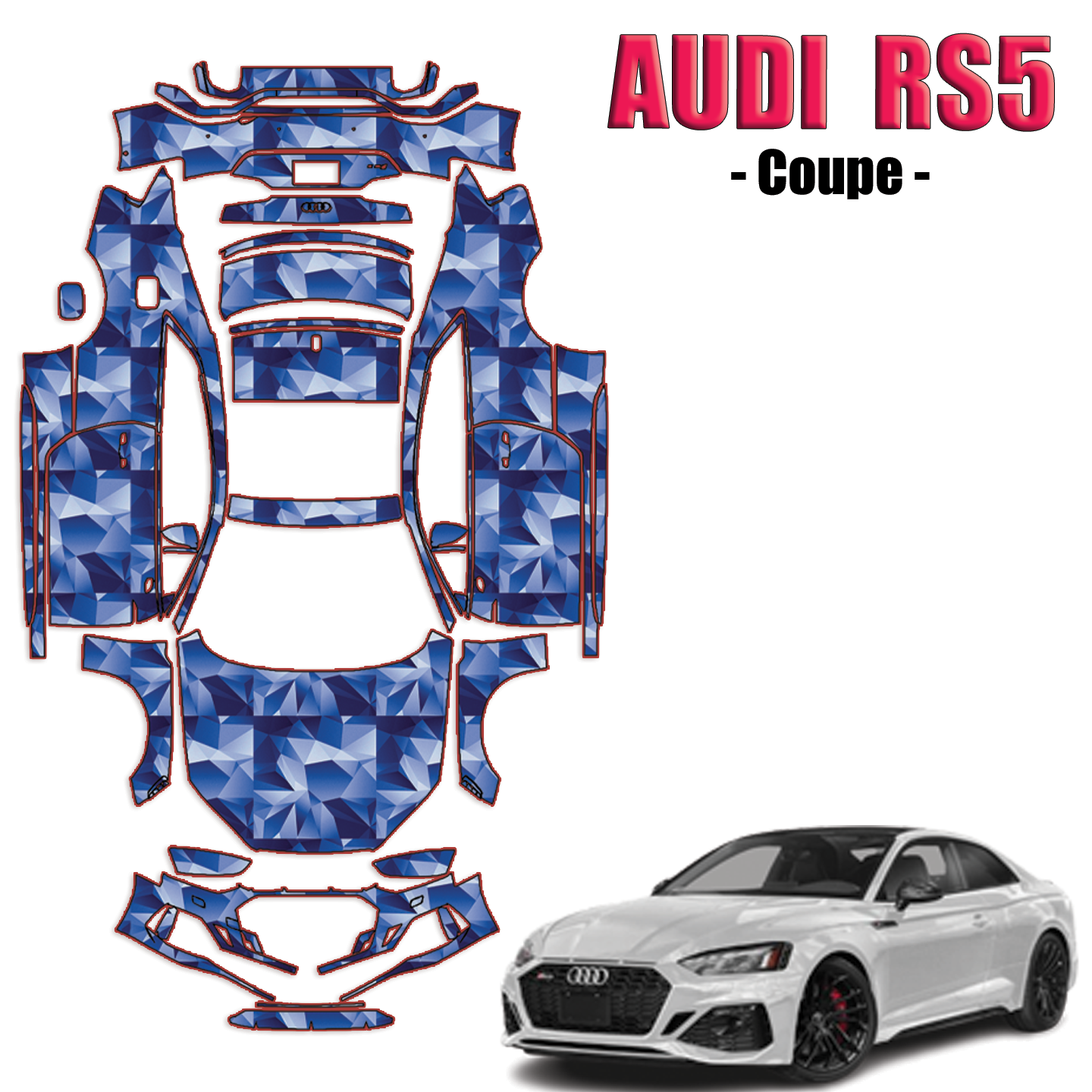 2021 – 2023 Audi RS5 Coupe Pre Cut Paint Protection Kit – Full Wrap Vehicle