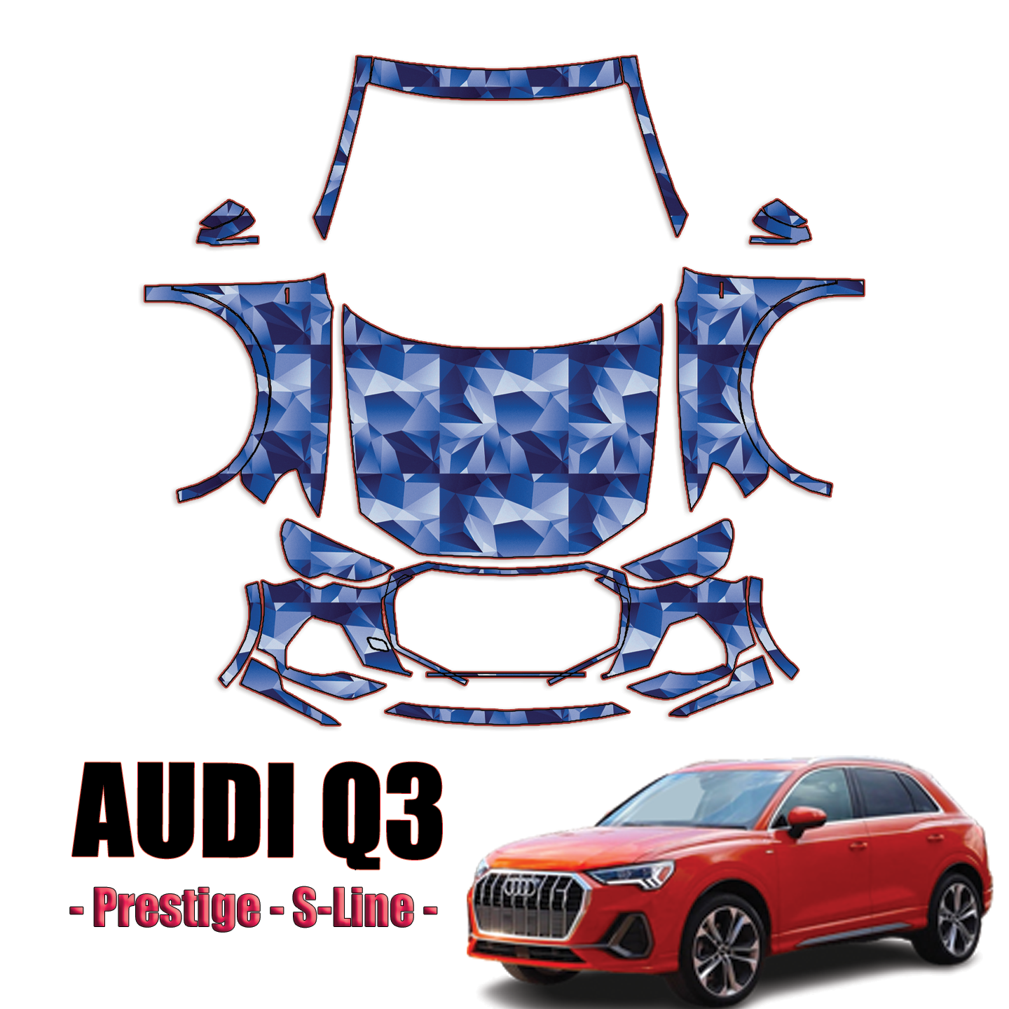2019-2024 Audi Q3 S-Line Precut Paint Protection Kit – Full Front+