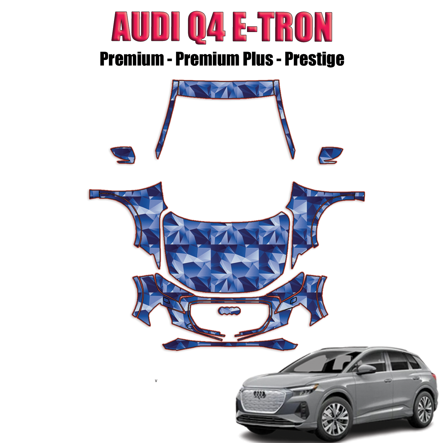 2022-2024 Audi Q4 E-Tron Precut Paint Protection Kit – Full Front+