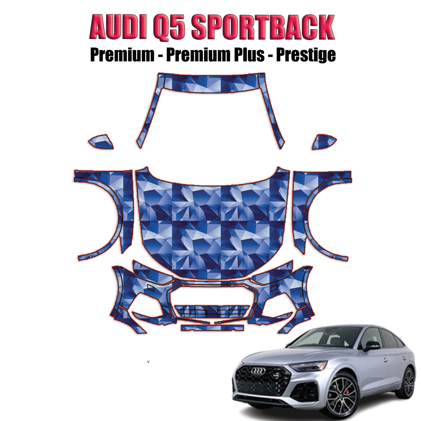 2021-2024 Audi Q5 Sportback Precut Paint Protection Kit – Full Front+