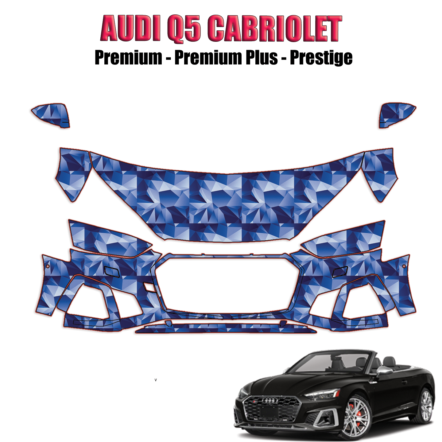 2020-2024 Audi S5 Cabriolet Precut Paint Protection Kit – Partial Front