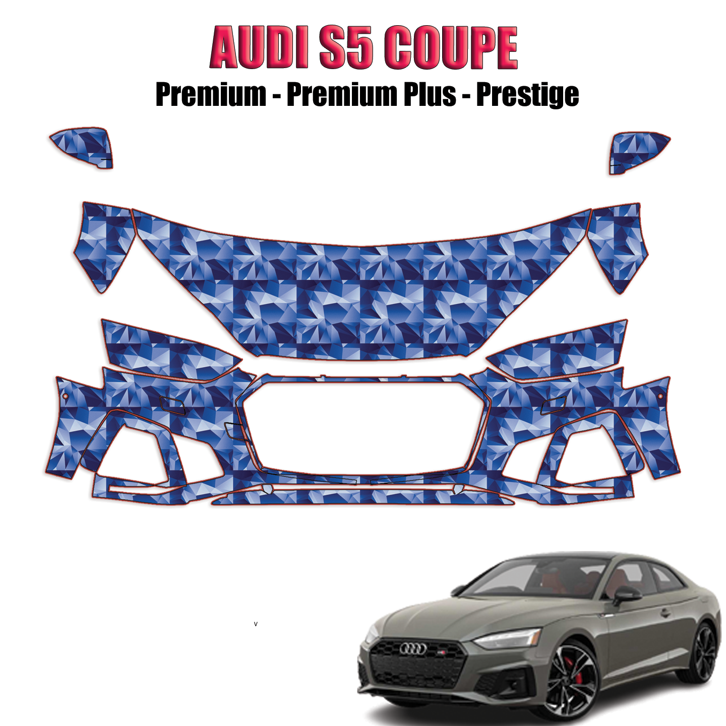 2020-2024 Audi S5 Precut Paint Protection Kit – Partial Front