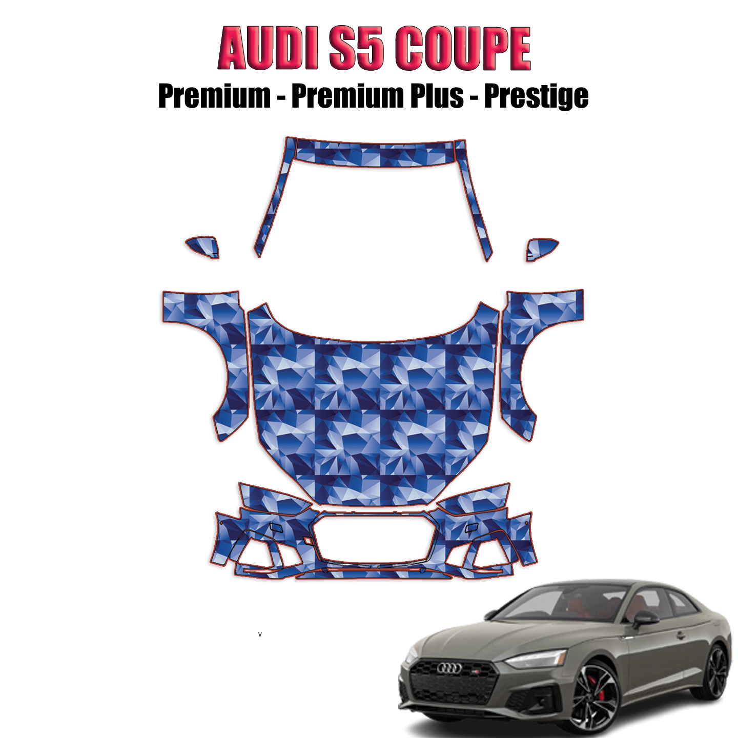 2020-2024 Audi S5 Coupe Precut Paint Protection Kit – Full Front+