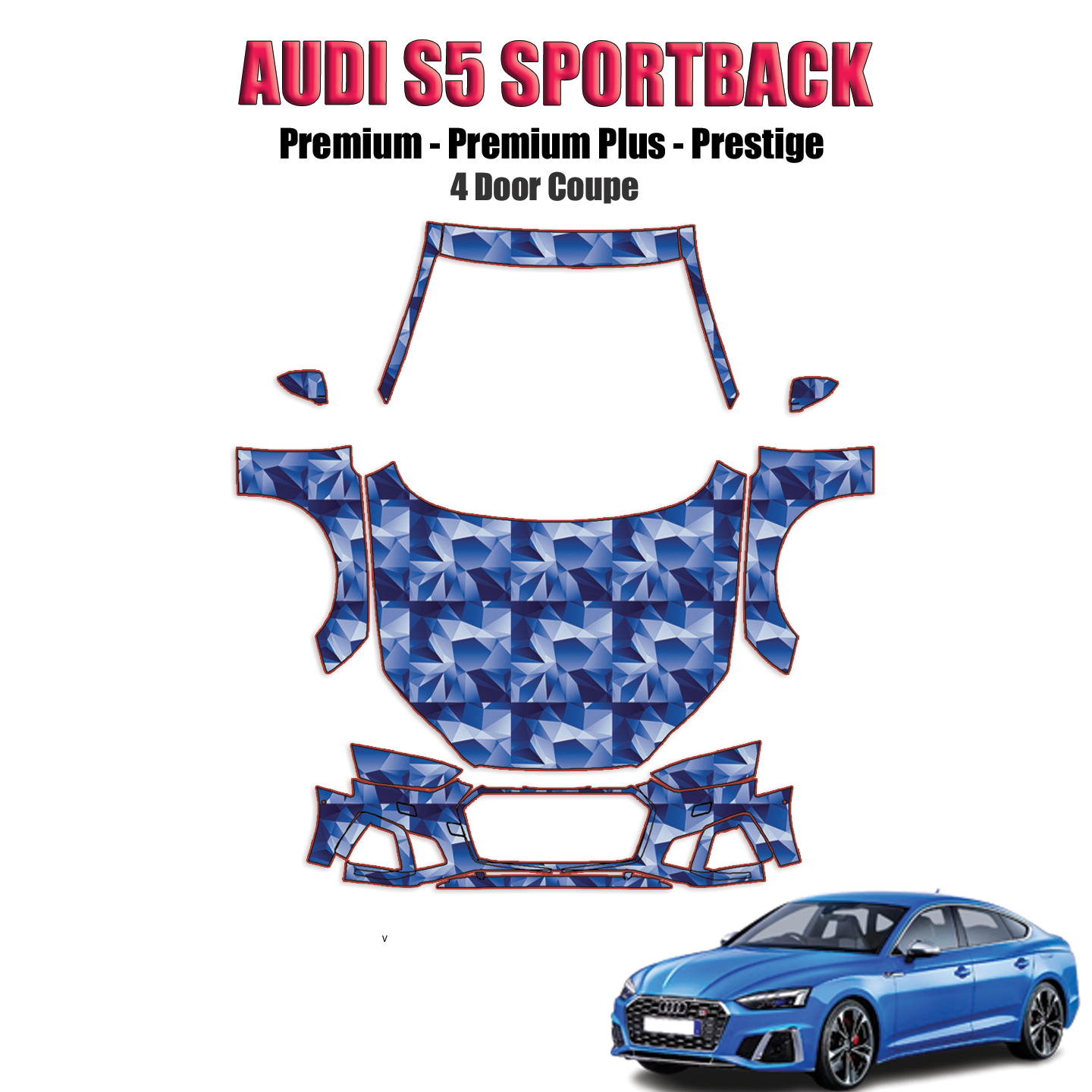 2020-2024 Audi S5 Sportback Precut Paint Protection Kit – Full Front+
