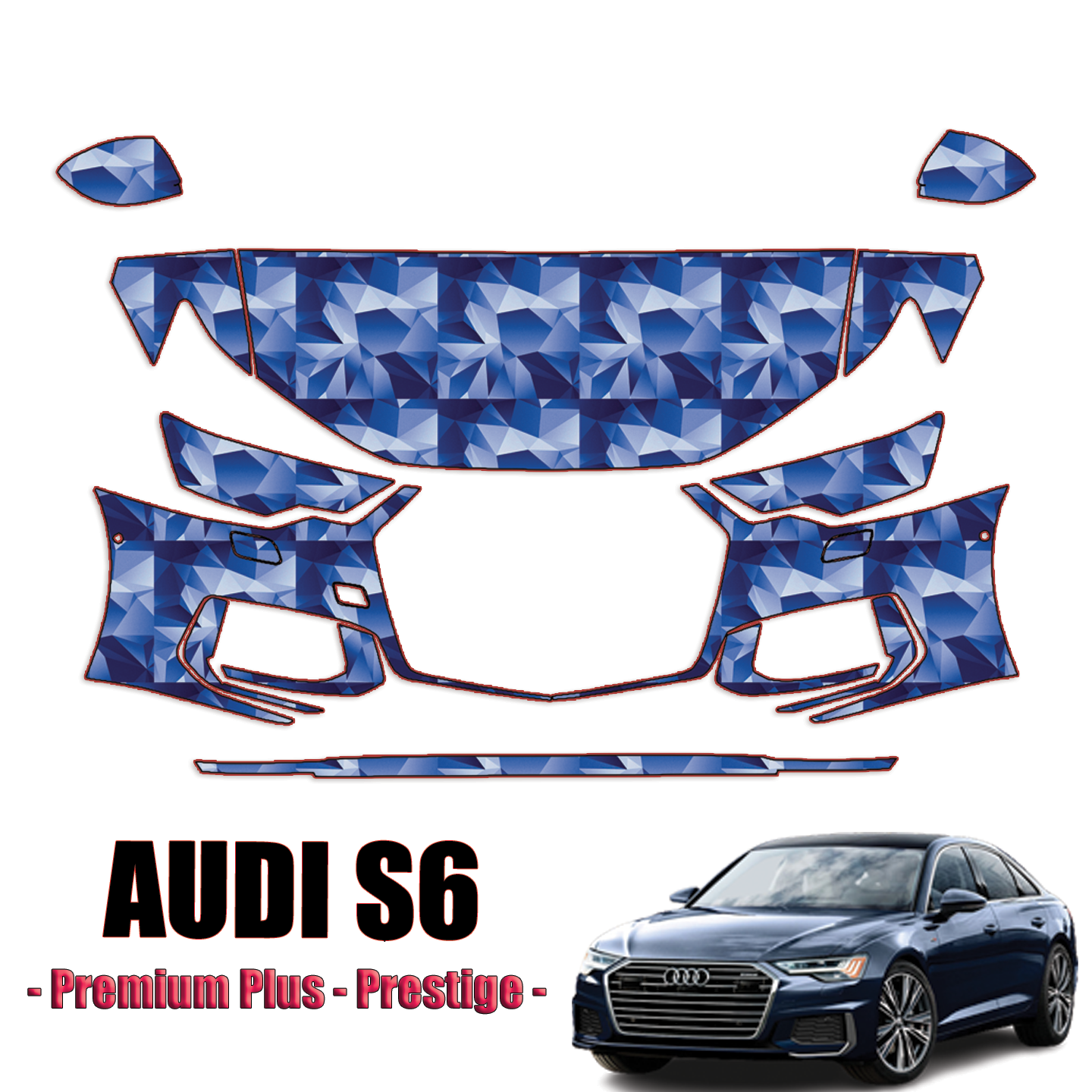 2020 – 2023 Audi S6 – Premium Plus, Prestige Paint Protection Kit – Partial Front