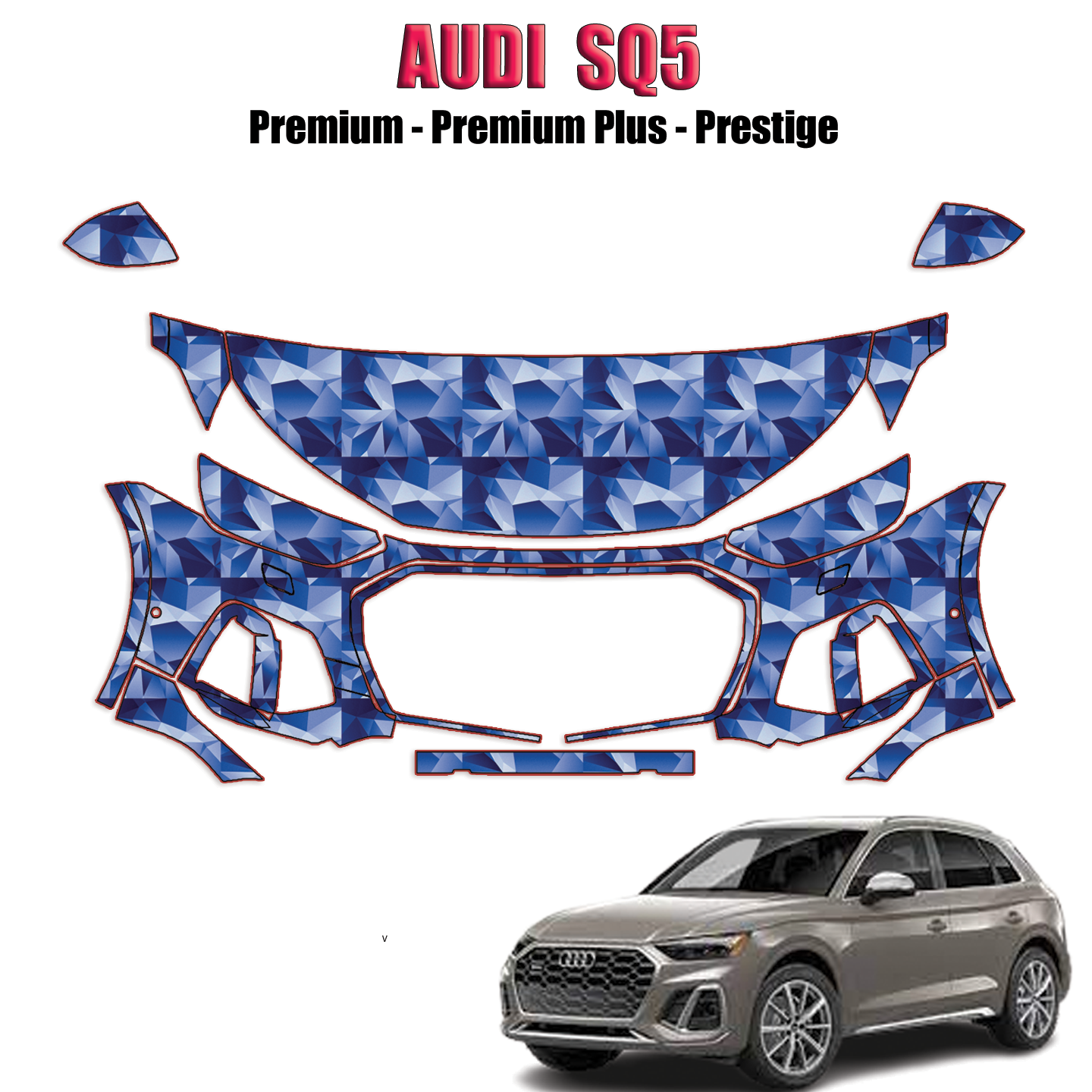 2021-2024 Audi SQ5 Precut Paint Protection Kit – Partial Front