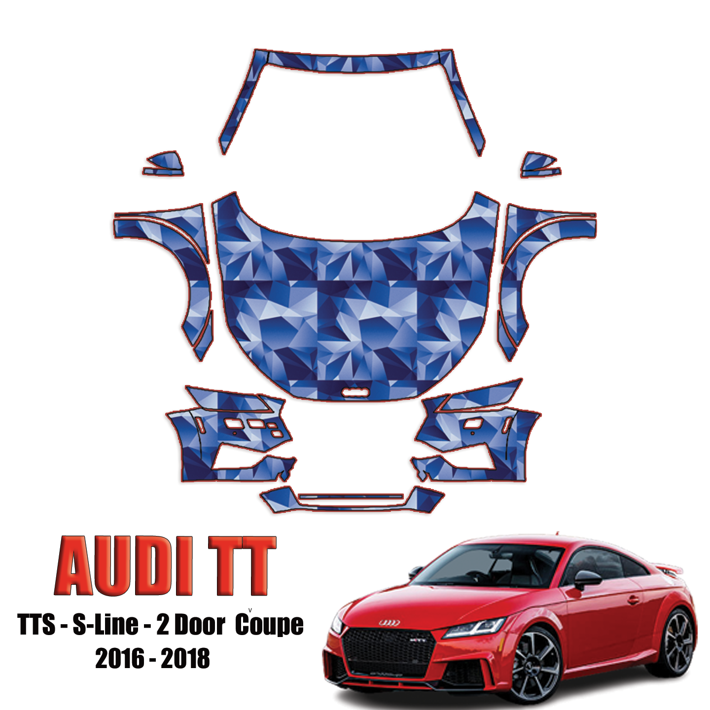 2016-2018 Audi TT Precut Paint Protection Kit – Full Front+