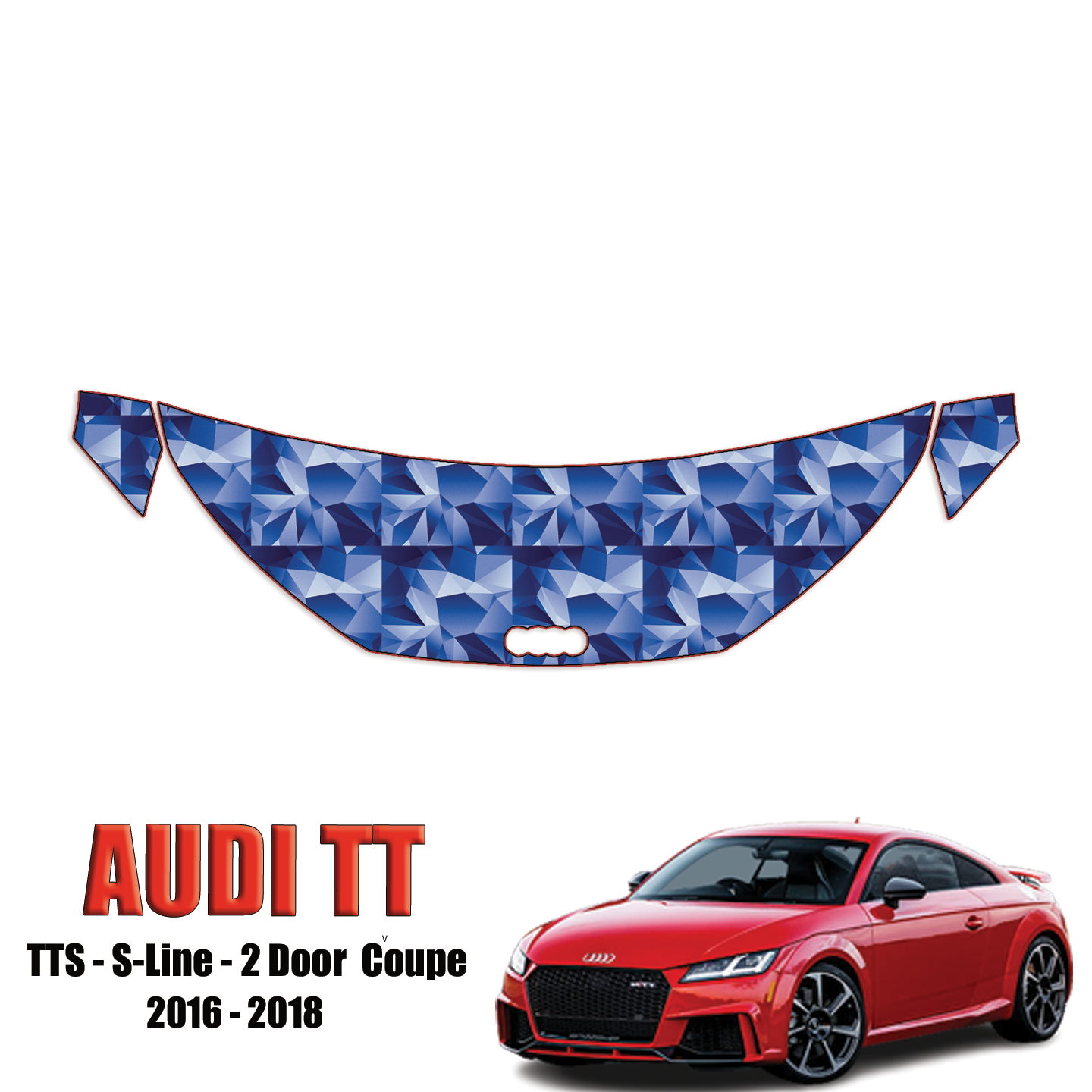 2016-2018 Audi TT – TTS, S-Line, 2 Door Coupe Precut Paint Protection – Partial Hood + Fenders
