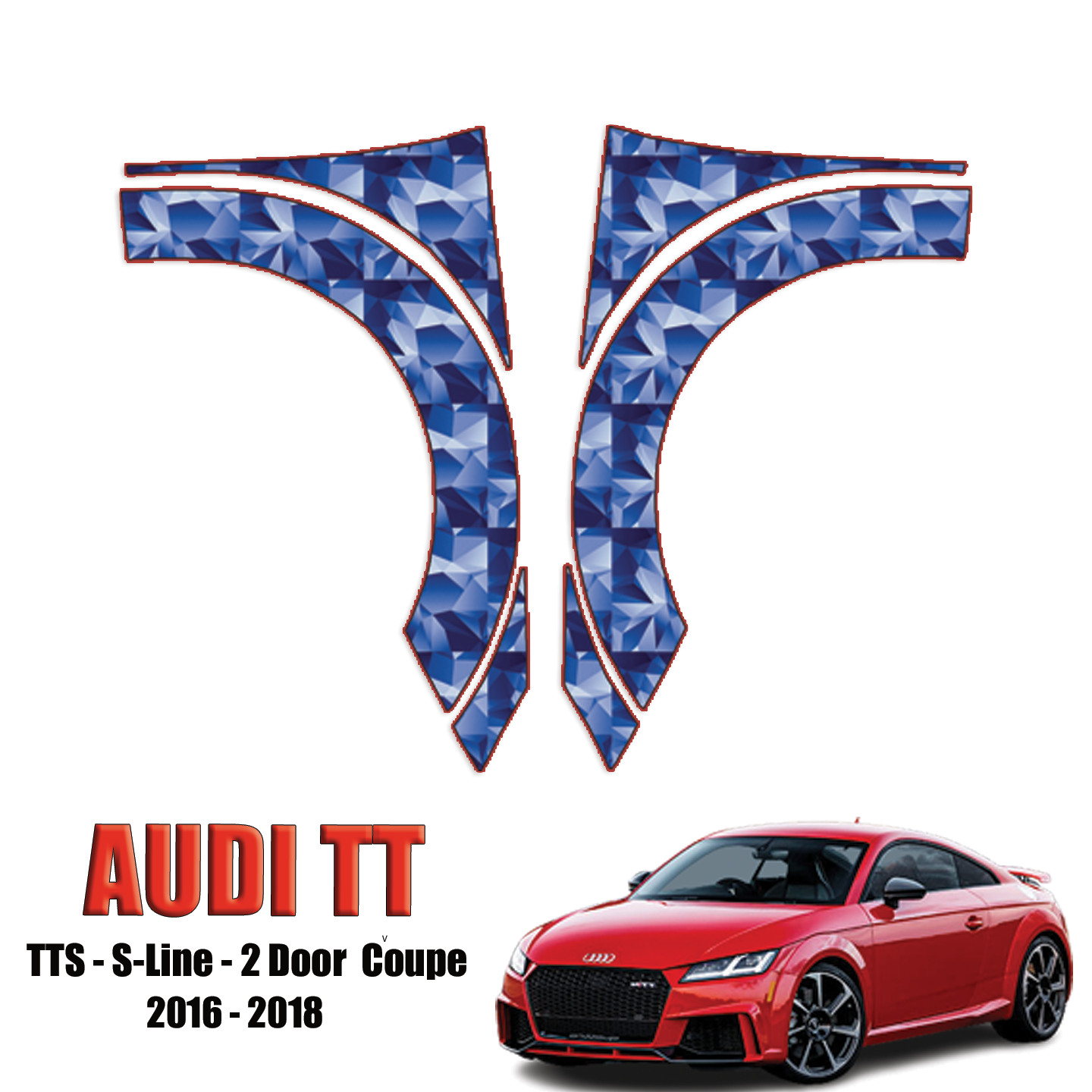 2016-2018 Audi TT – TTS, S-Line 2 door Coupe Precut Paint Protection Kit – Full Front Fenders