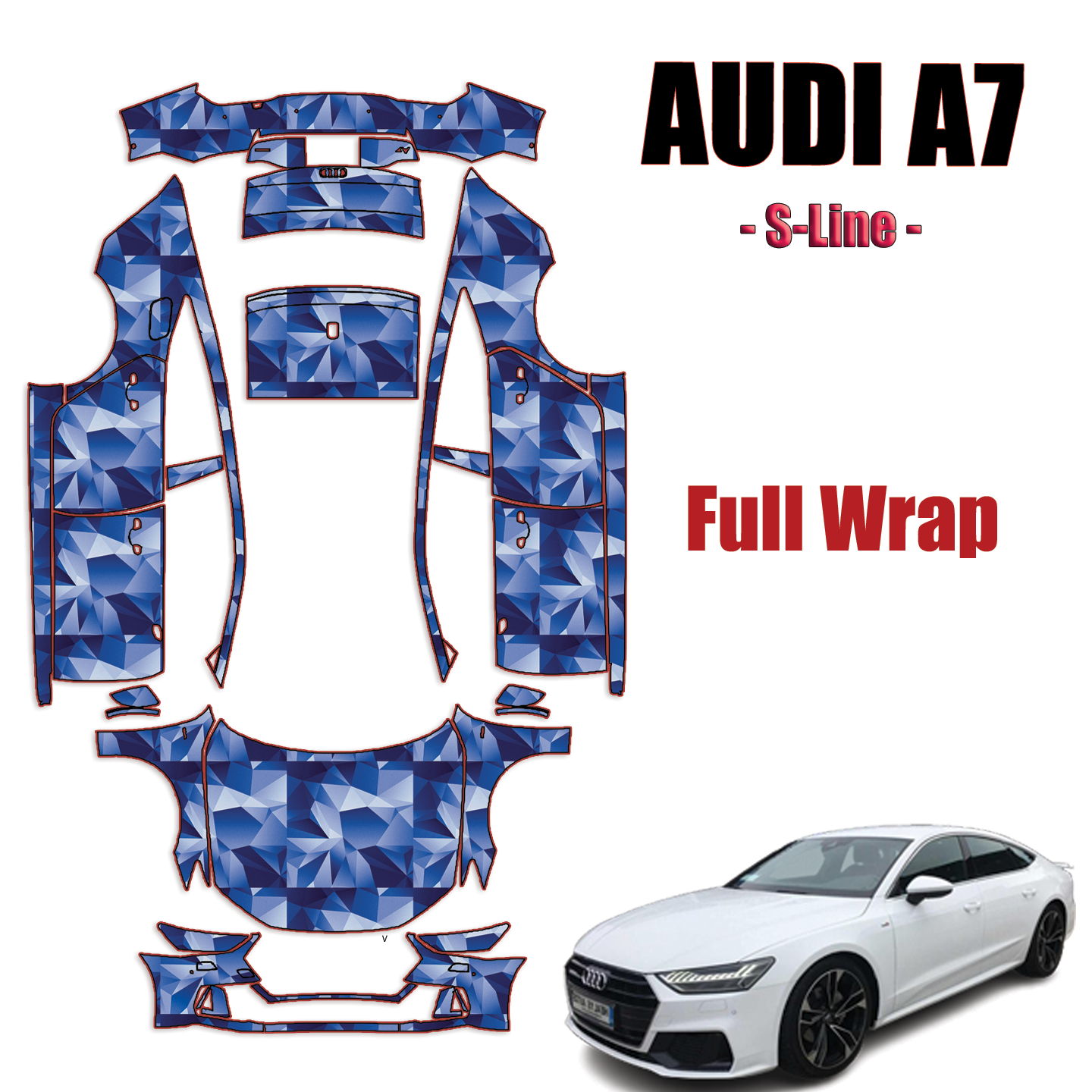 2019 – 2023 Audi A7 S-Line Pre Cut Paint Protection Kit – Full Wrap Vehicle