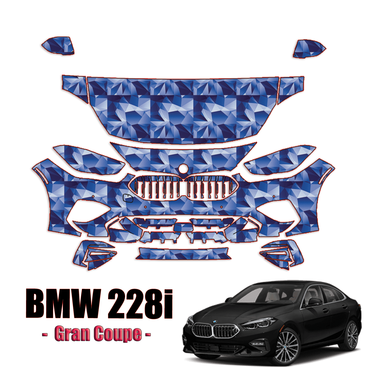 2022-2024 BMW 228i  Precut Paint Protection Kit – Partial Front
