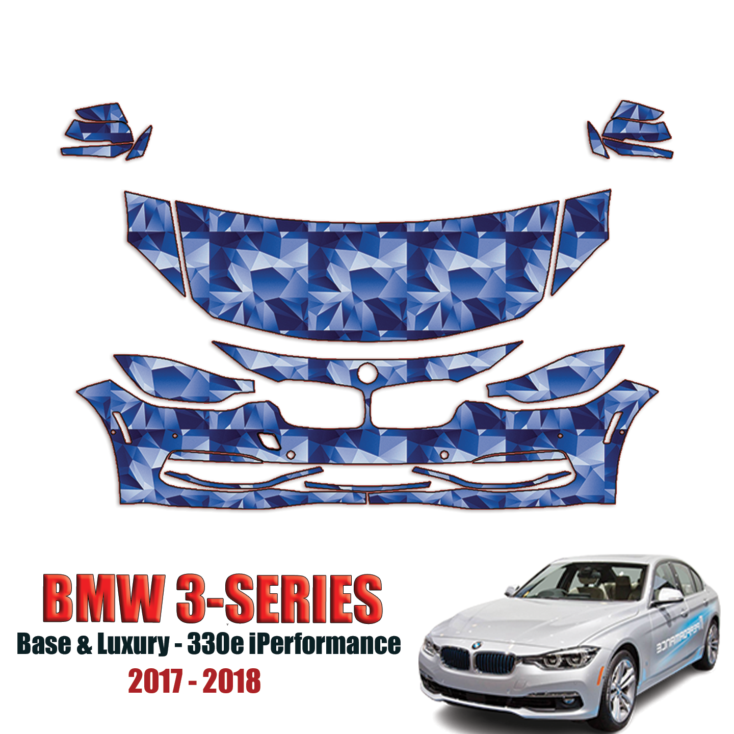 2017-2018 BMW 330e Performance Precut Paint Protection Kit – Partial Front